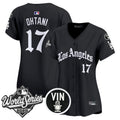 Women's Dodgers 2025 World Series Vapor Premier Limited Jersey - LA Gothic Edition - All Stitched