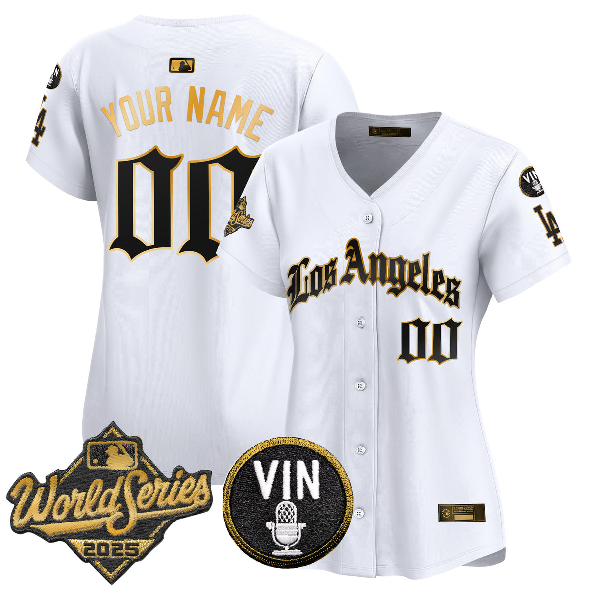 Dodgers 2025 World Series Vapor Premier Limited Custom Jersey - LA Gothic Edition - All Stitched
