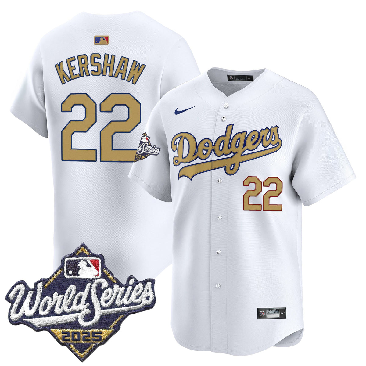 Dodgers 2025 World Series Gold Vapor Premier Limited Jersey - All Stitched