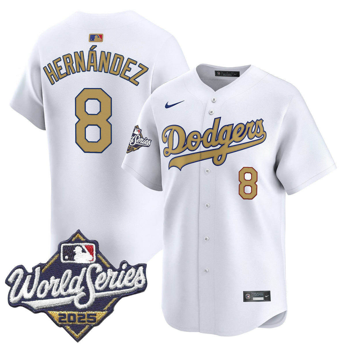 Dodgers 2025 World Series Gold Vapor Premier Limited Jersey - All Stitched