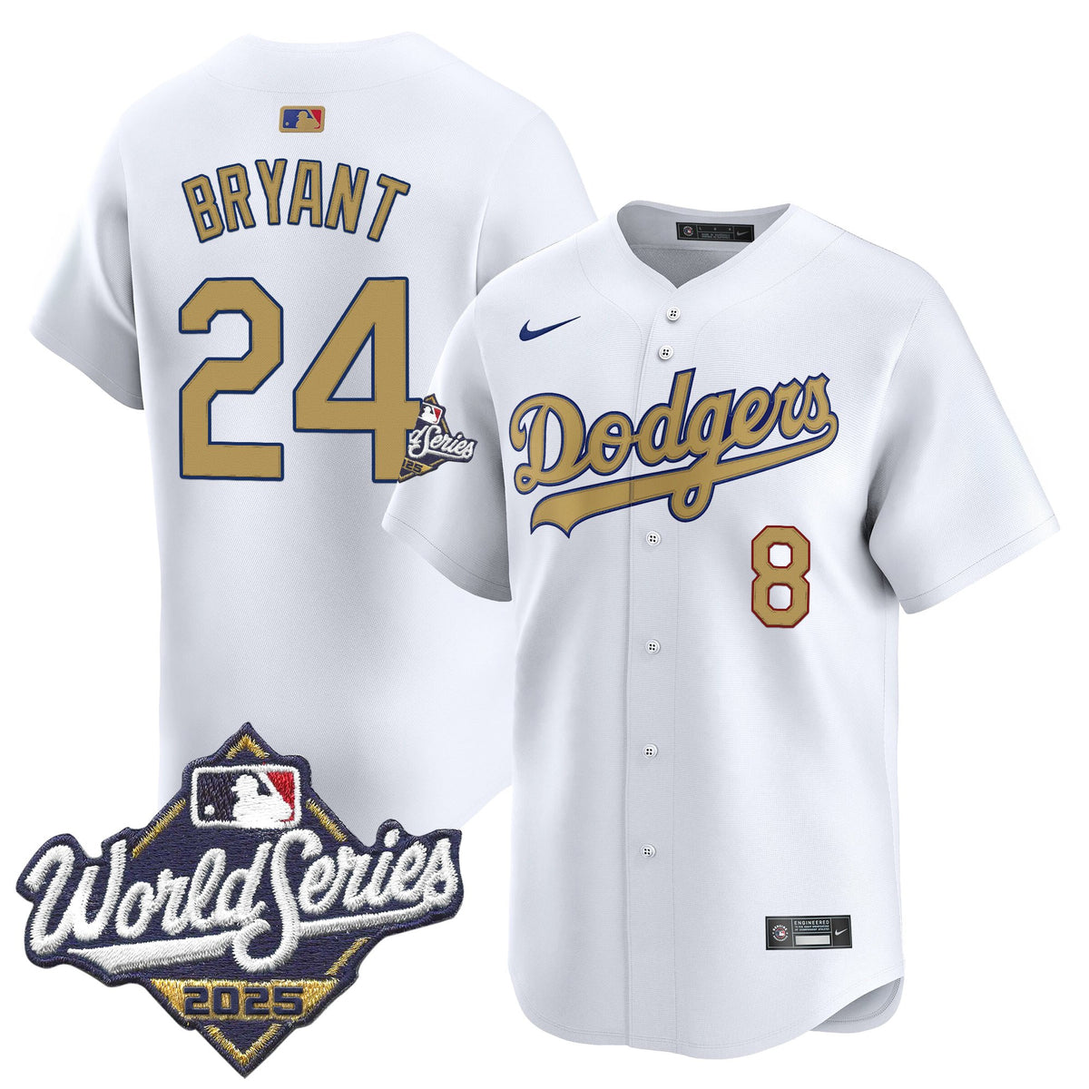 Dodgers 2025 World Series Gold Vapor Premier Limited Jersey - All Stitched