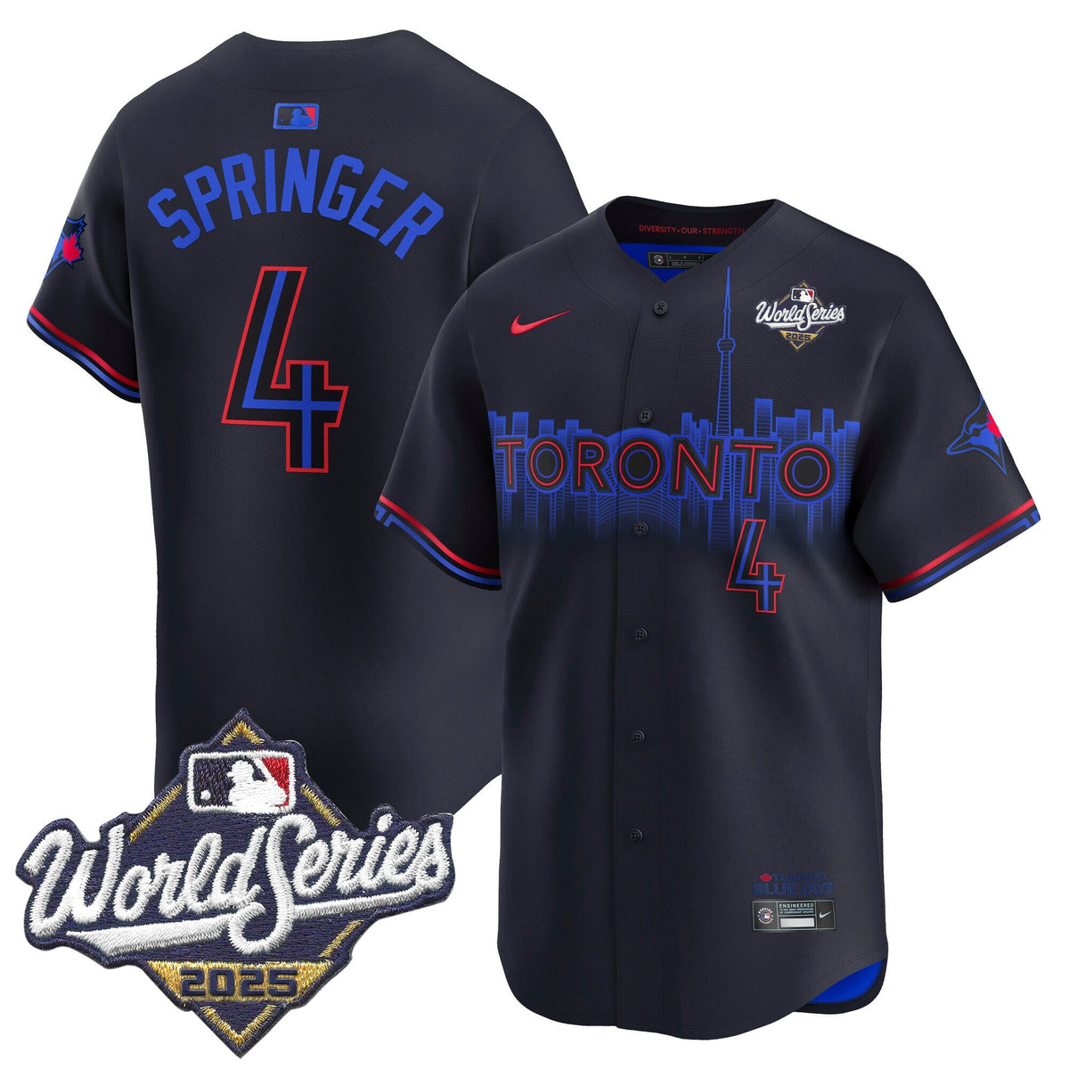 Men's Toronto Blue Jays 2025 World Series Vapor Premier Limited Jersey V2 - All Stitched