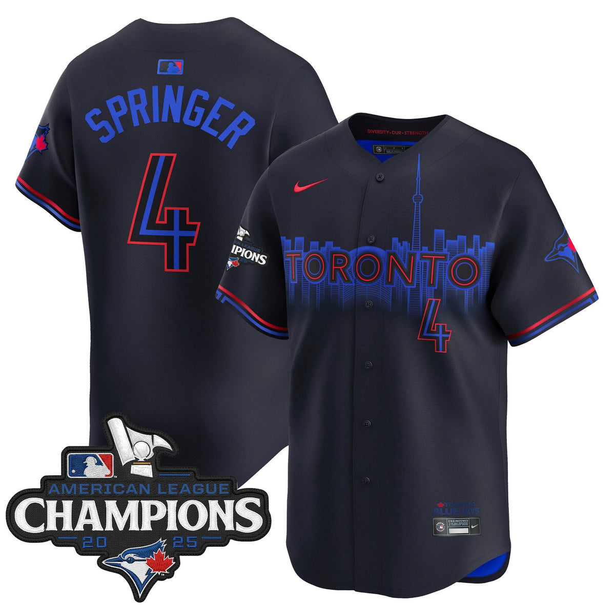Men's Toronto Blue Jays 2025 American League Champions Vapor Premier Limited Jersey - All Stitched