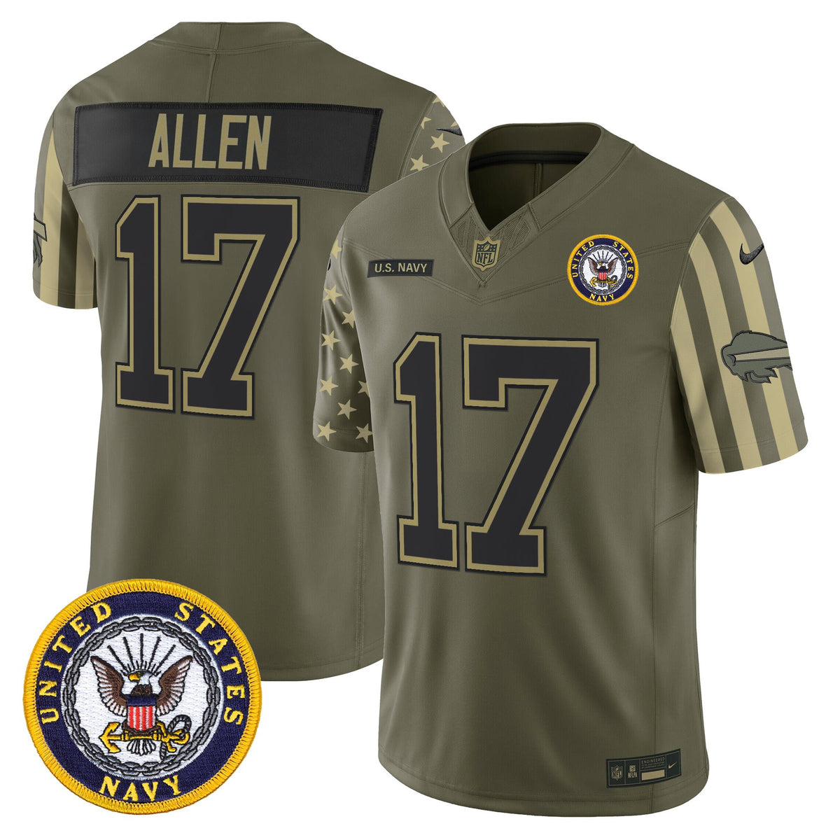 Men's Buffalo Bills x U.S. Military Veteran Vapor Limited Jersey - All Stitched