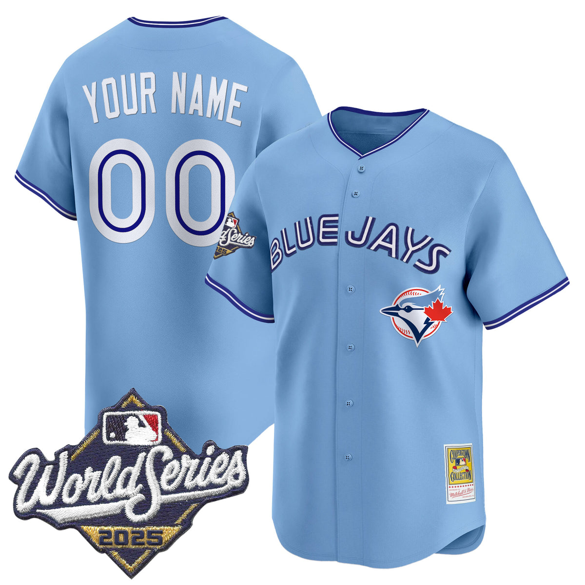 Toronto Blue Jays Throwback Vapor Premier Limited Custom Jersey - 2025 World Series Patch - All Stitched