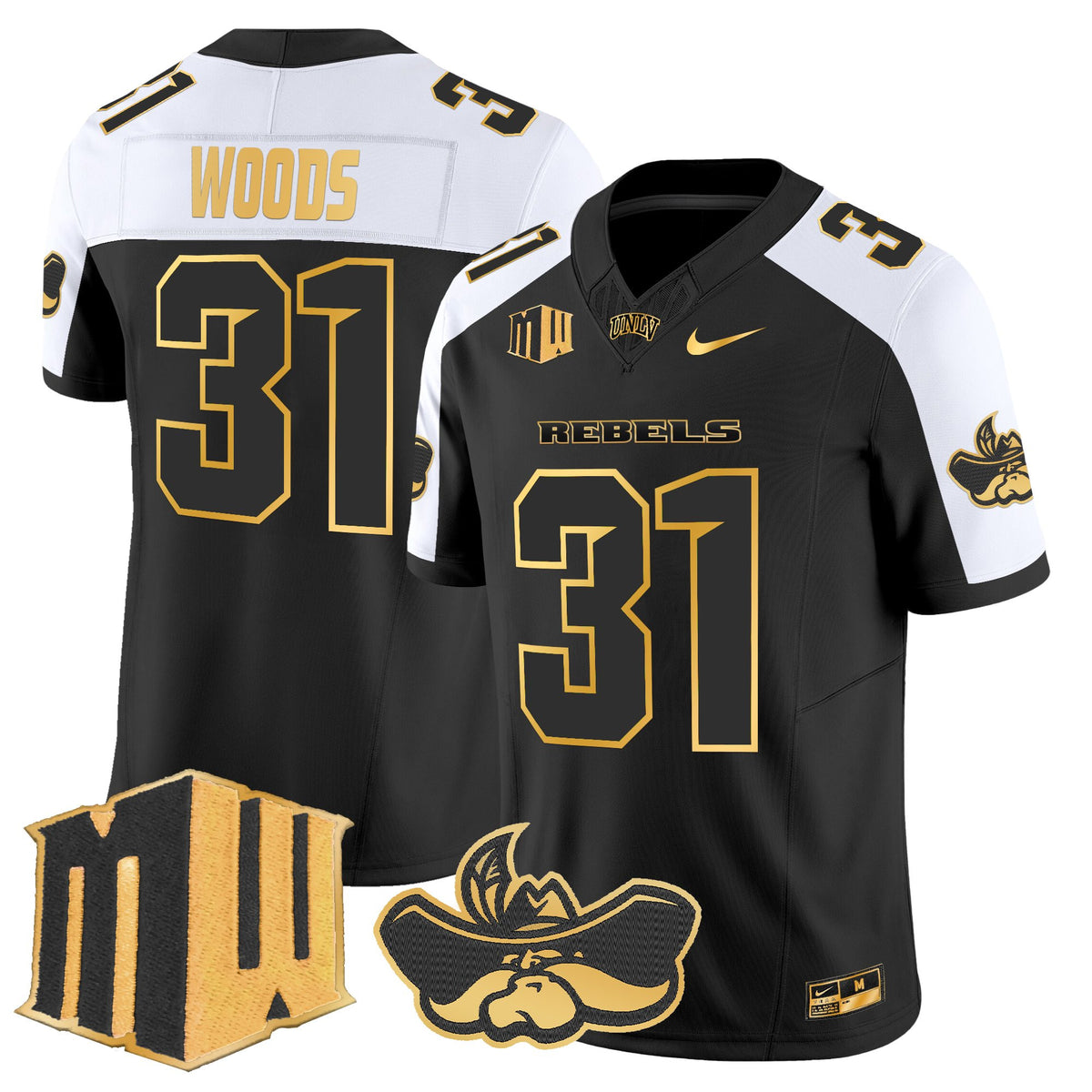 Men's UNLV Rebels 2025 Gold Vapor Limited Jersey - All Stitched