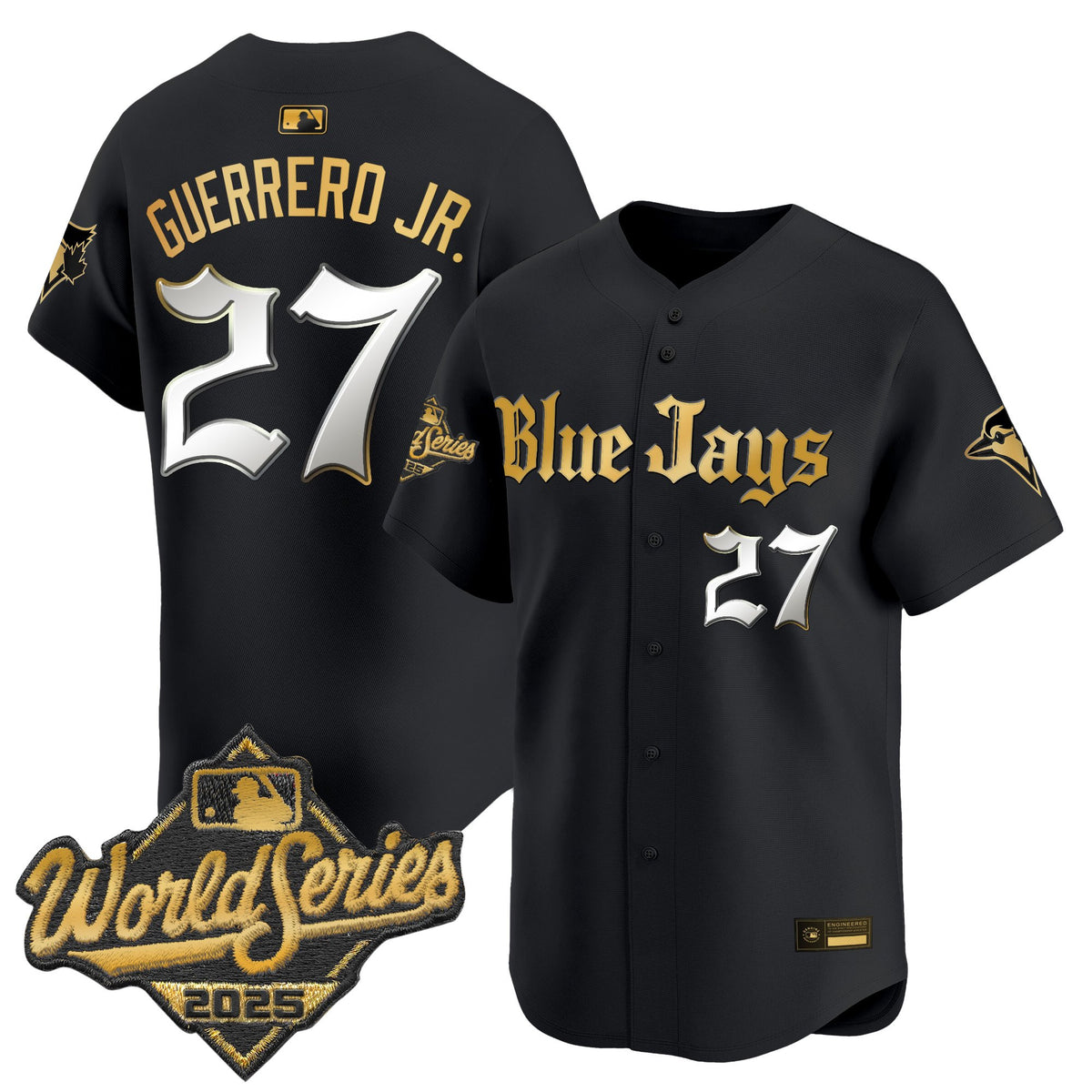 Men's Toronto Blue Jays 2025 World Series Vapor Premier Limited Jersey V2 - Gothic North Edition - All Stitched