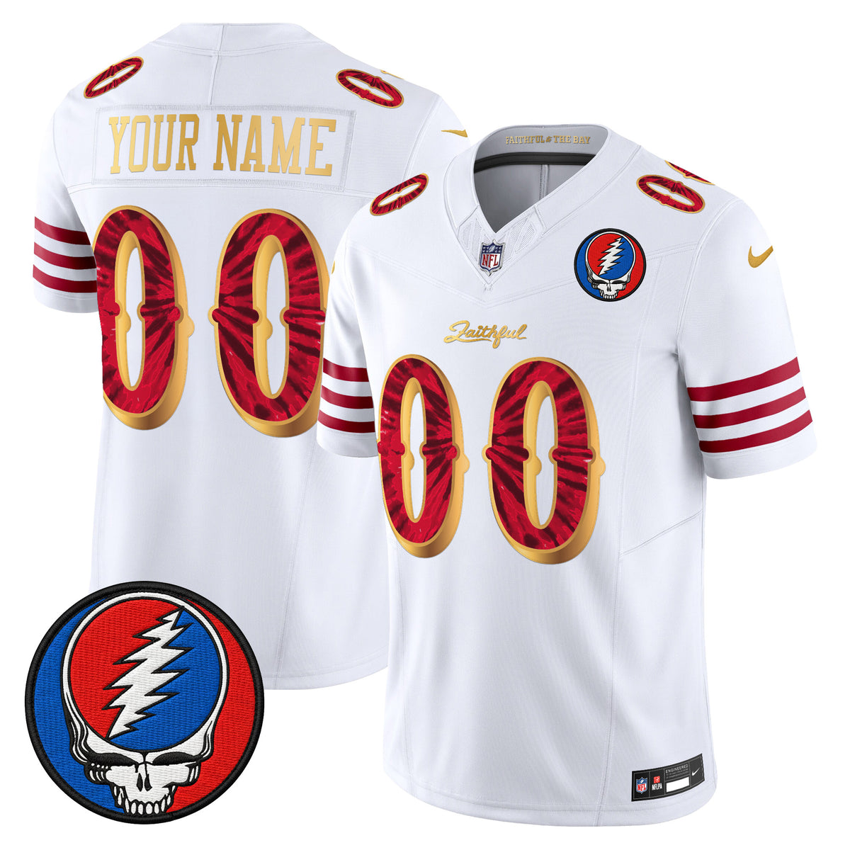 San Francisco 49ers x Grateful Dead Rivalries Vapor Limited Custom Jersey - Rivalries Edition - All Stitched