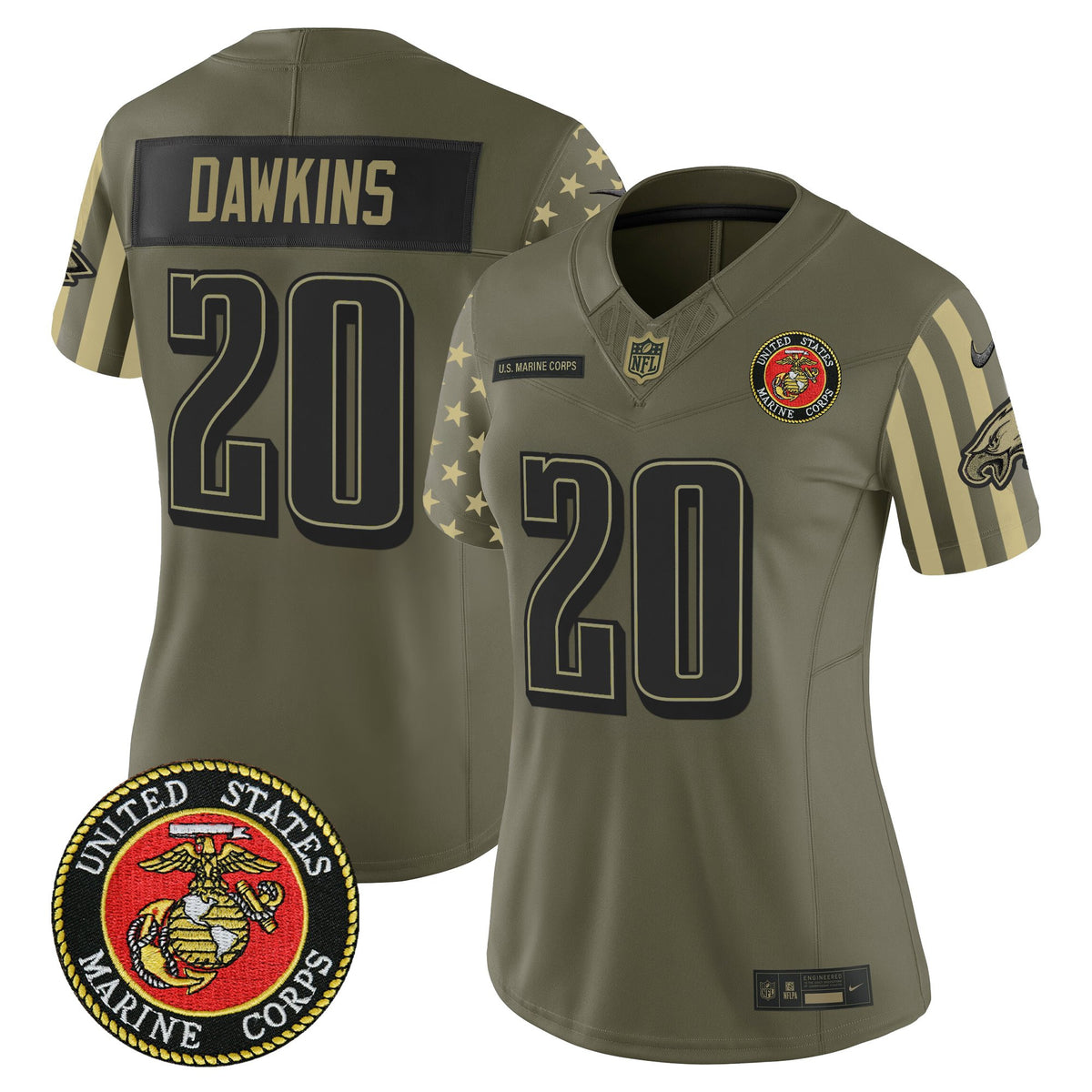 Women's Philadelphia Eagles x U.S. Military Veteran Vapor Limited Jersey - All Stitched