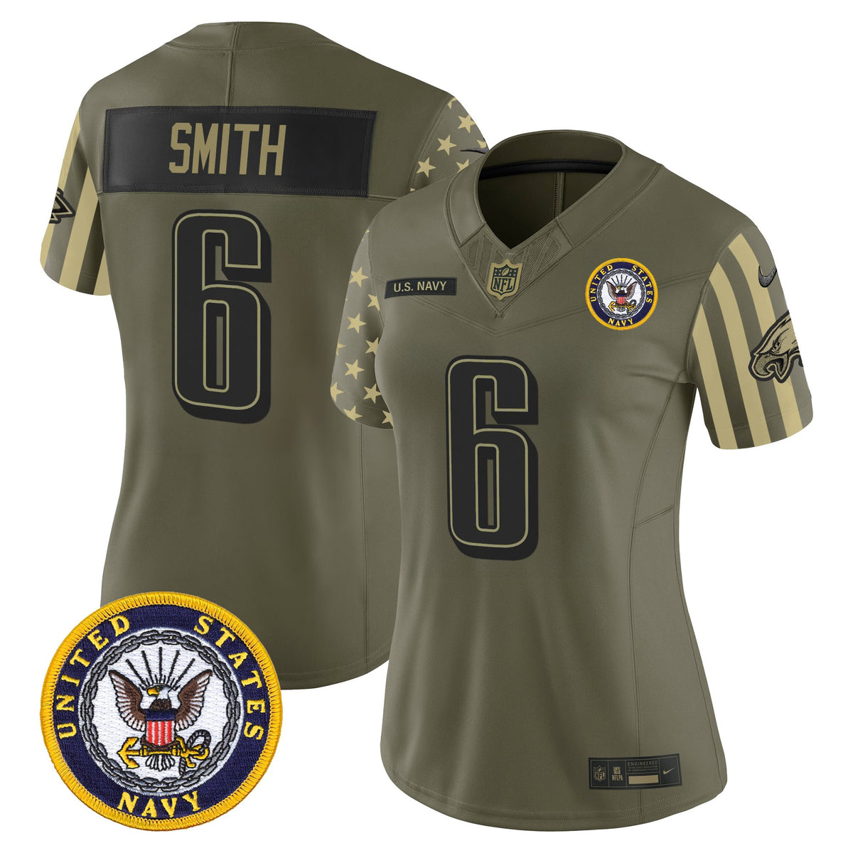 Women's Philadelphia Eagles x U.S. Military Veteran Vapor Limited Jersey - All Stitched