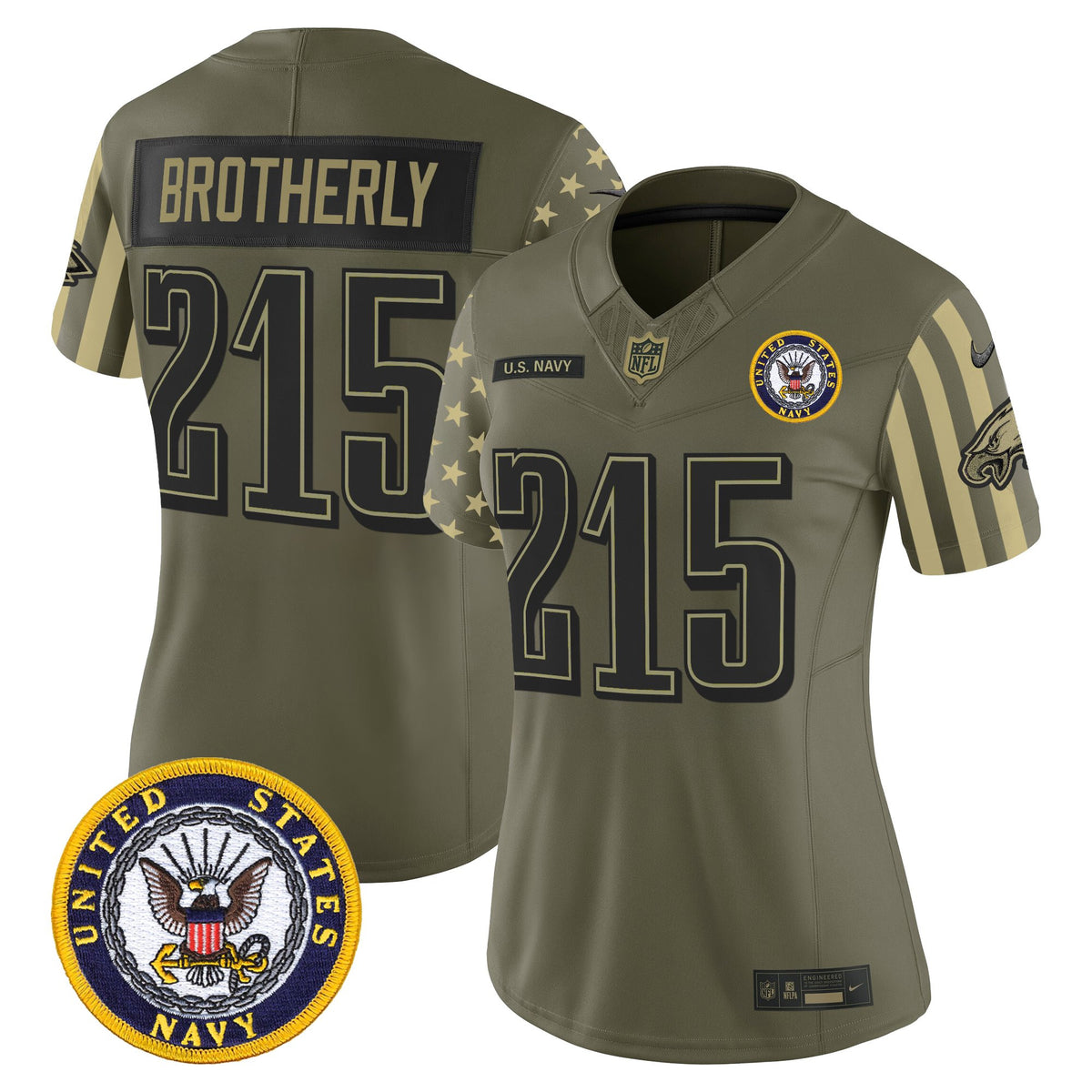 Women's Philadelphia Eagles x U.S. Military Veteran Vapor Limited Jersey - All Stitched