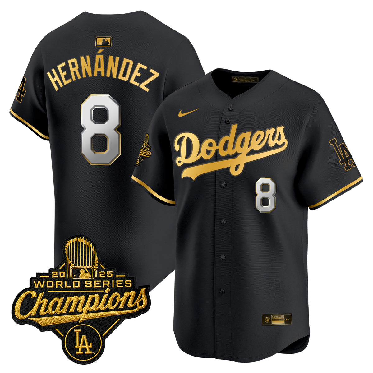 Men's Dodgers 2025 World Series Champions Vapor Premier Limited Jersey - All Stitched