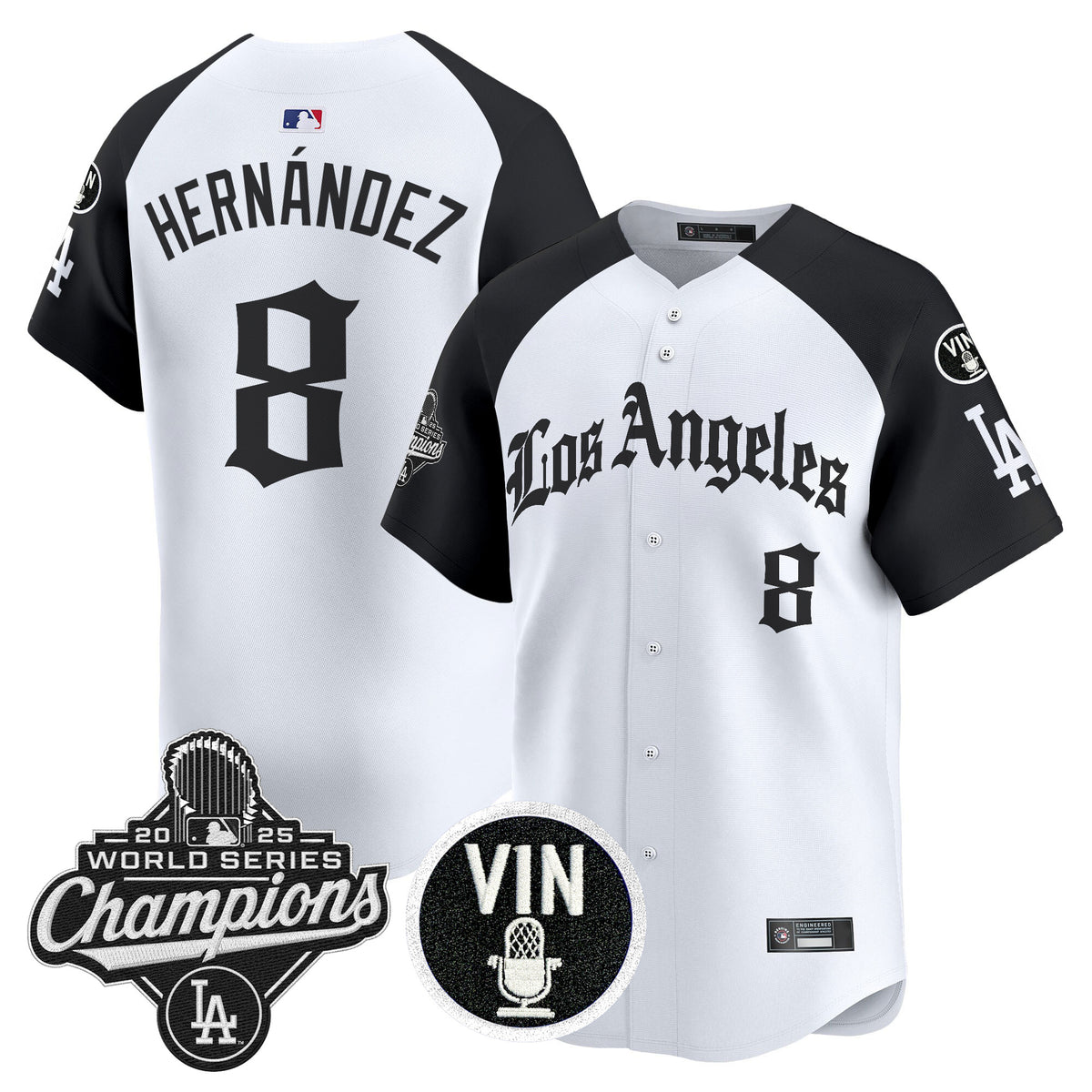 Men's Dodgers 2025 World Series Champions Vapor Premier Limited Jersey - LA Gothic Edition - All Stitched