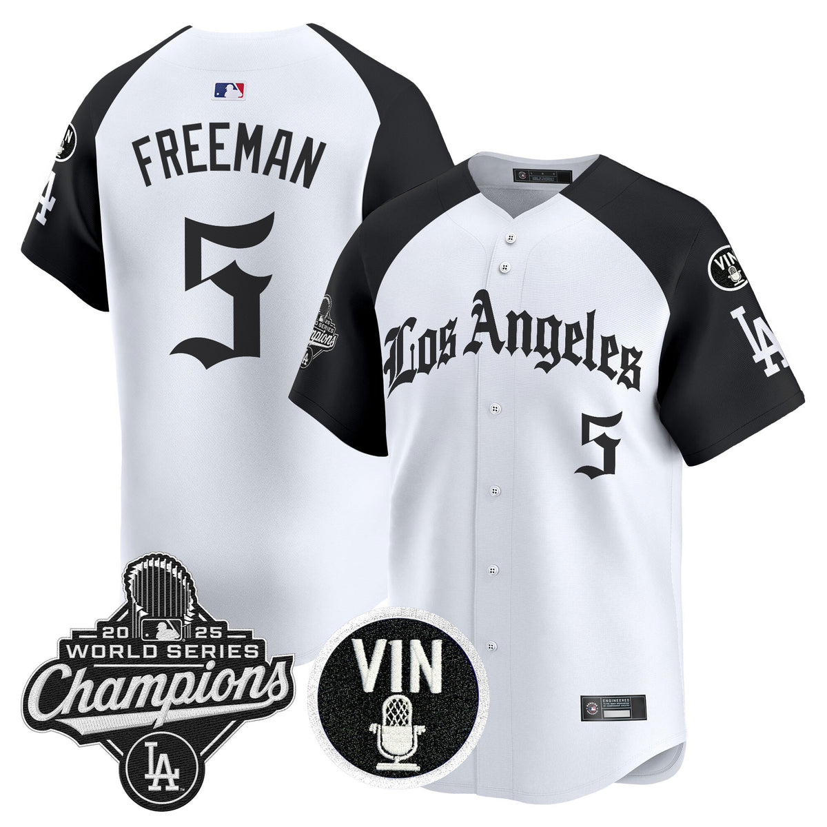Men's Dodgers 2025 World Series Champions Vapor Premier Limited Jersey - LA Gothic Edition - All Stitched
