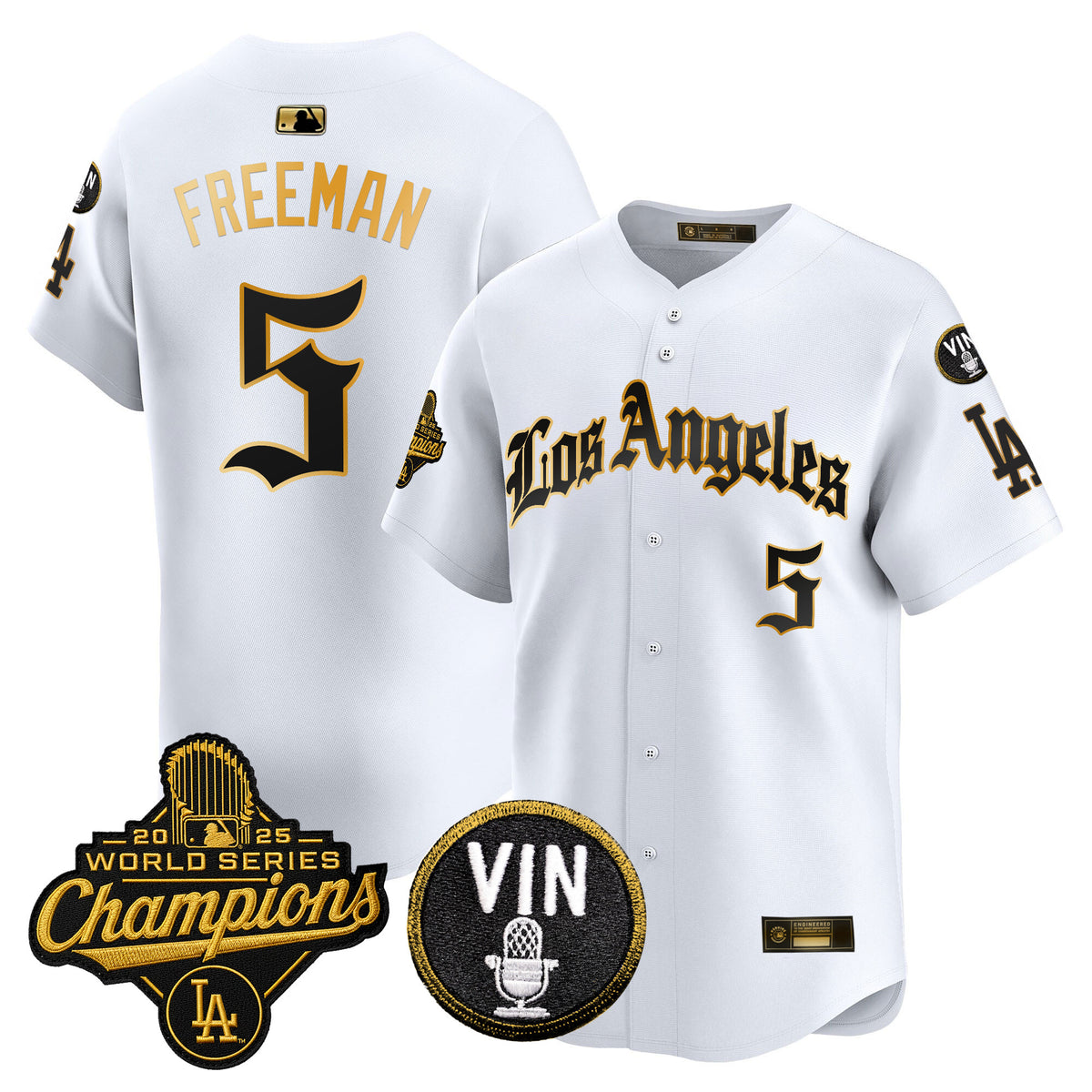 Men's Dodgers 2025 World Series Champions Vapor Premier Limited Jersey - LA Gothic Edition - All Stitched