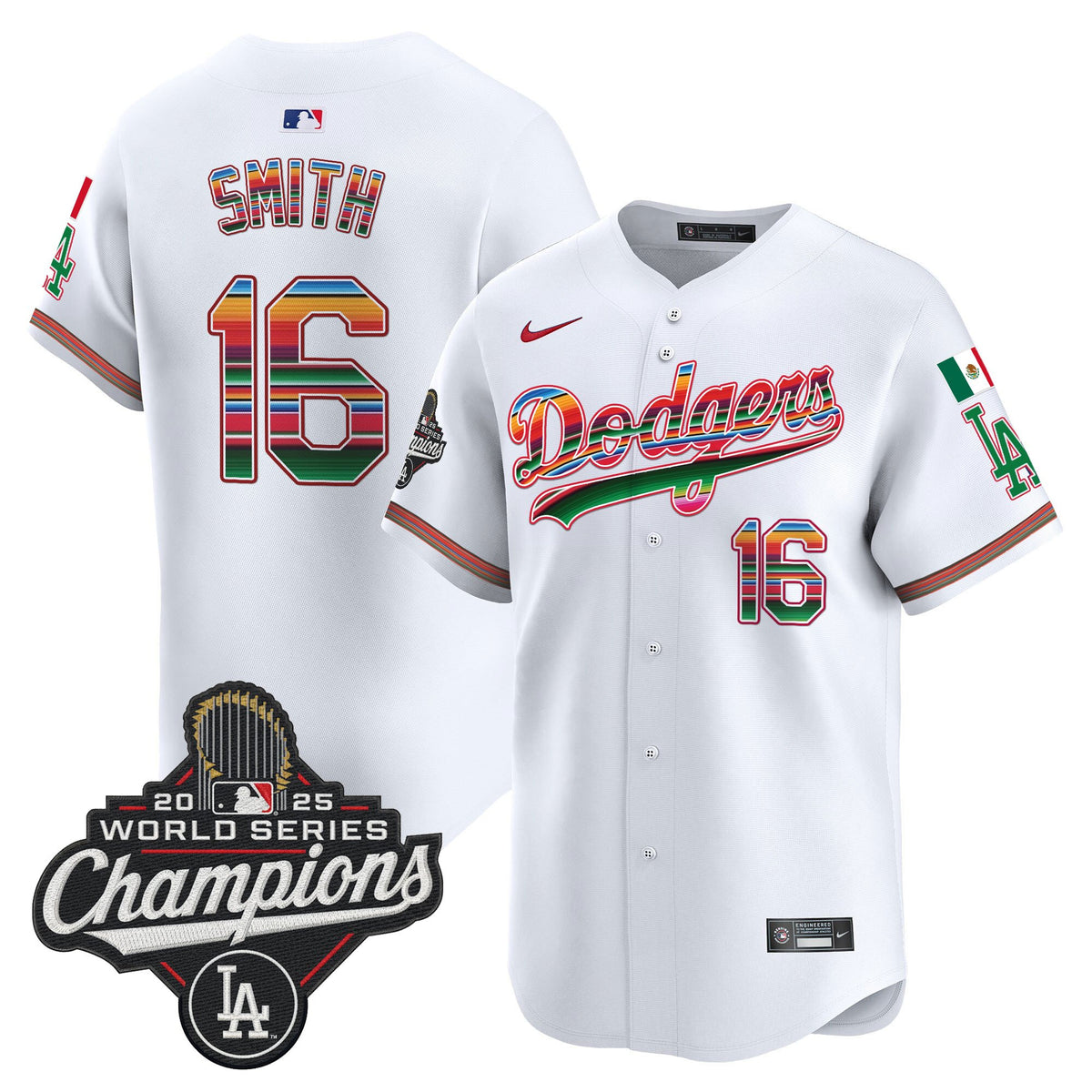 Men's Dodgers Mexico 2025 World Series Champions Vapor Premier Limited Jersey - All Stitched