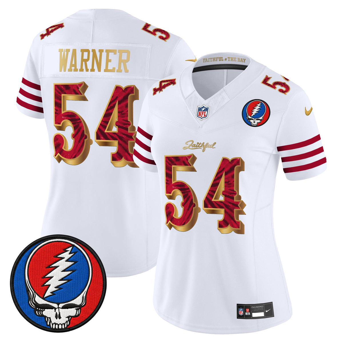 Women's San Francisco 49ers x Grateful Dead Rivalries Vapor Limited Jersey - Rivalries Edition - All Stitched