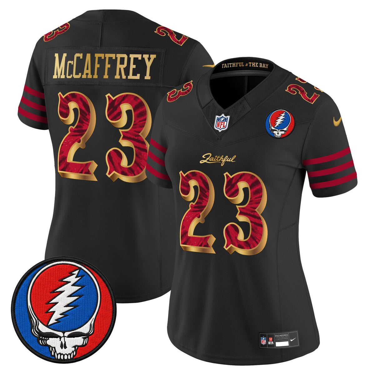 Women's San Francisco 49ers x Grateful Dead Rivalries Vapor Limited Jersey - Rivalries Edition - All Stitched