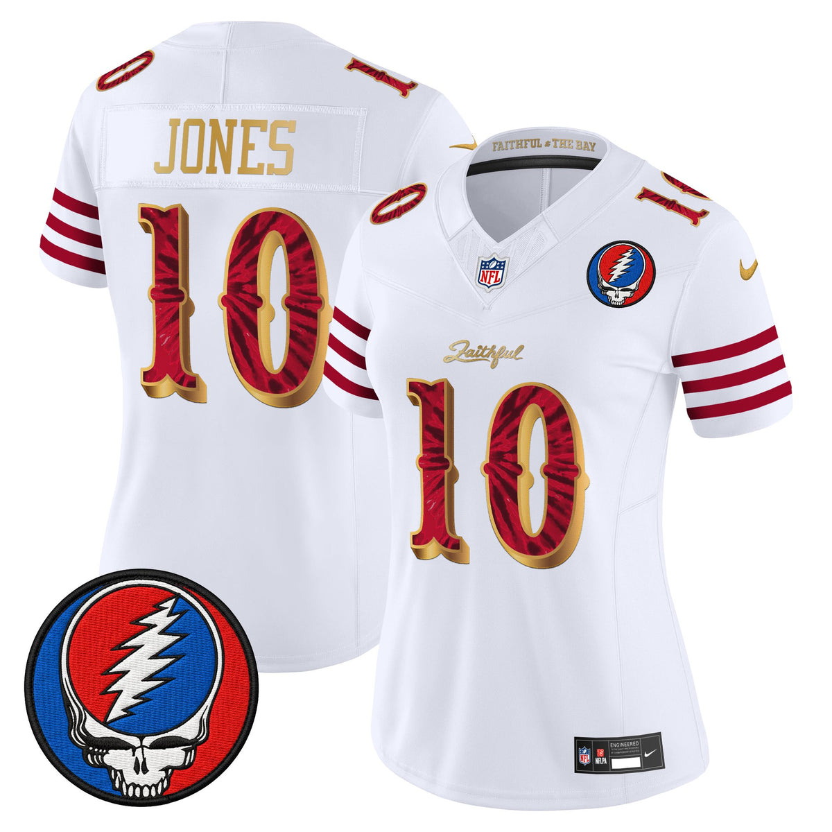 Women's San Francisco 49ers x Grateful Dead Rivalries Vapor Limited Jersey - Rivalries Edition - All Stitched