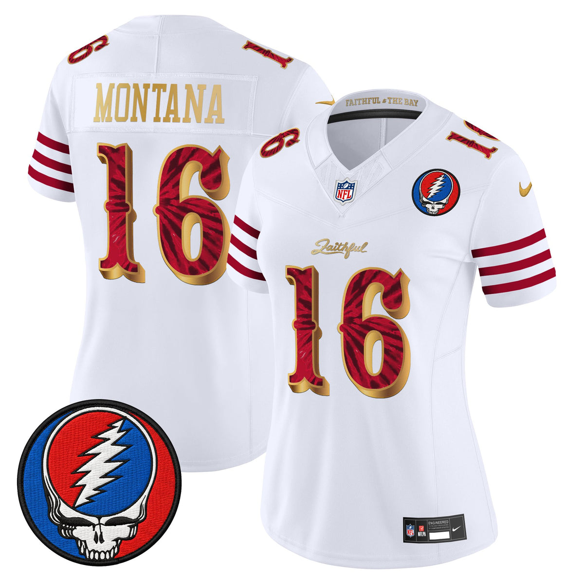Women's San Francisco 49ers x Grateful Dead Rivalries Vapor Limited Jersey - Rivalries Edition - All Stitched