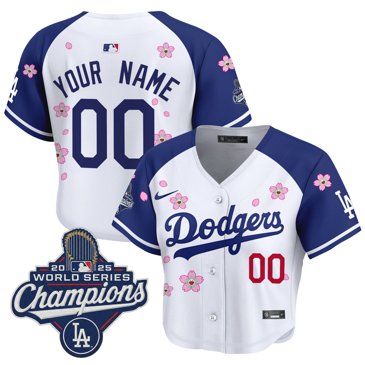 Dodgers 2025 World Series Champions x Tokyo Series Crop Top Baseball Custom Jersey - All Stitched