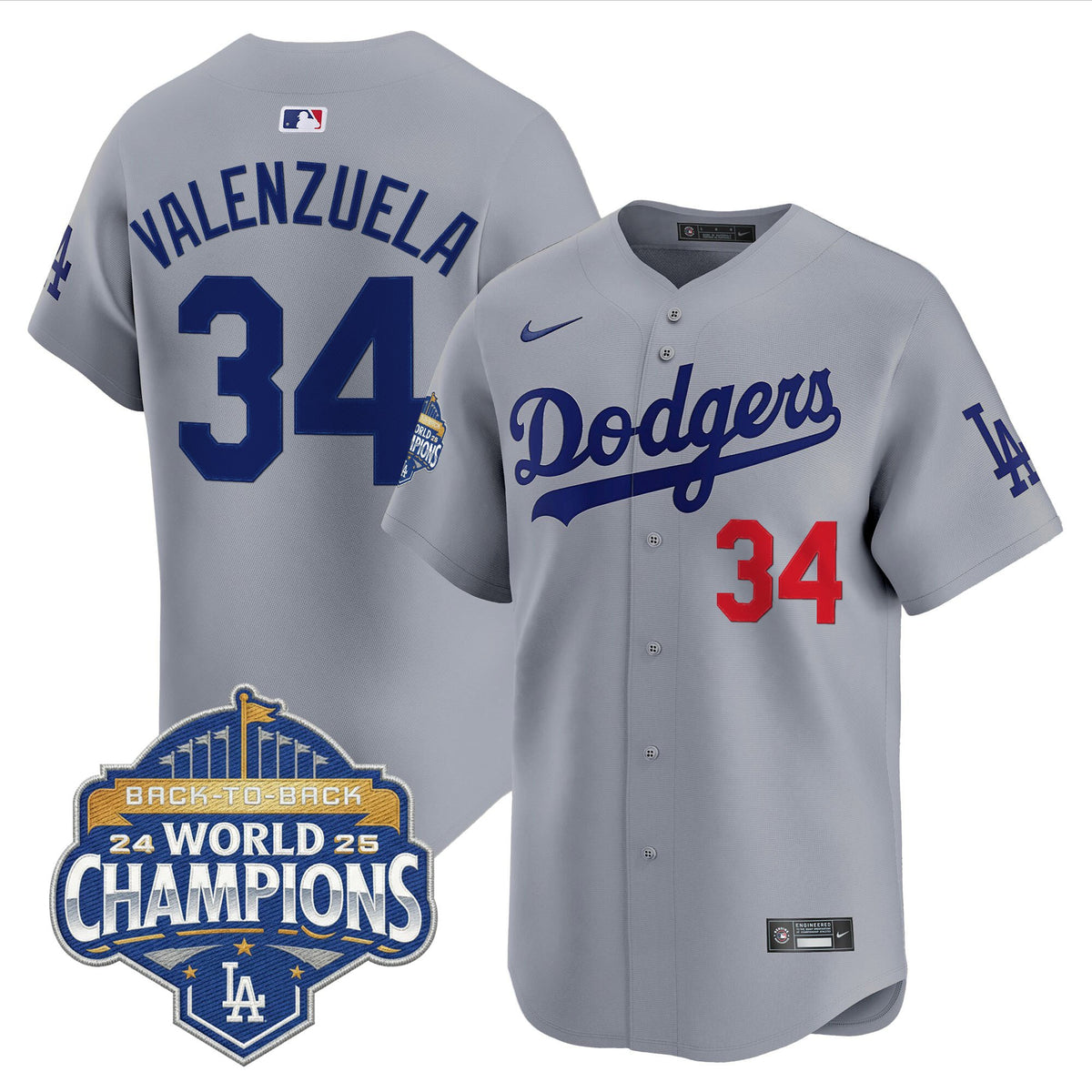 Men's Dodgers 2025 Back-To-Back Champions Vapor Premier Limited Jersey - All Stitched