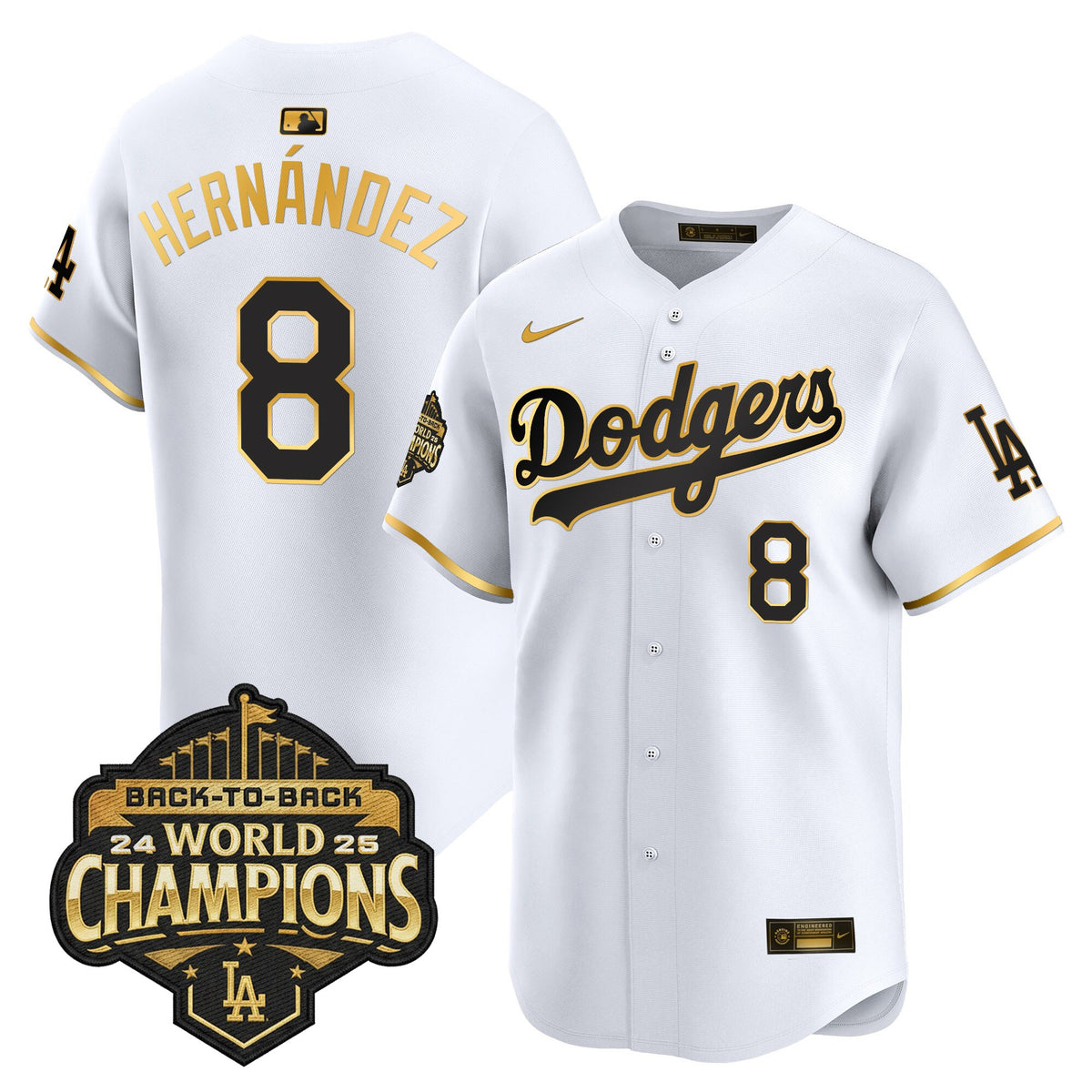 Men's Dodgers 2025 Back-To-Back Champions Vapor Premier Limited Jersey - All Stitched
