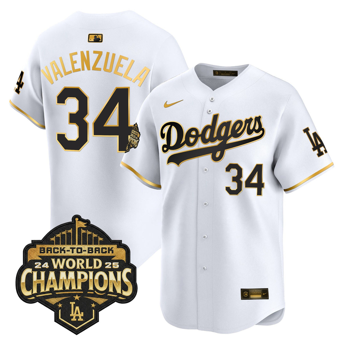 Men's Dodgers 2025 Back-To-Back Champions Vapor Premier Limited Jersey - All Stitched
