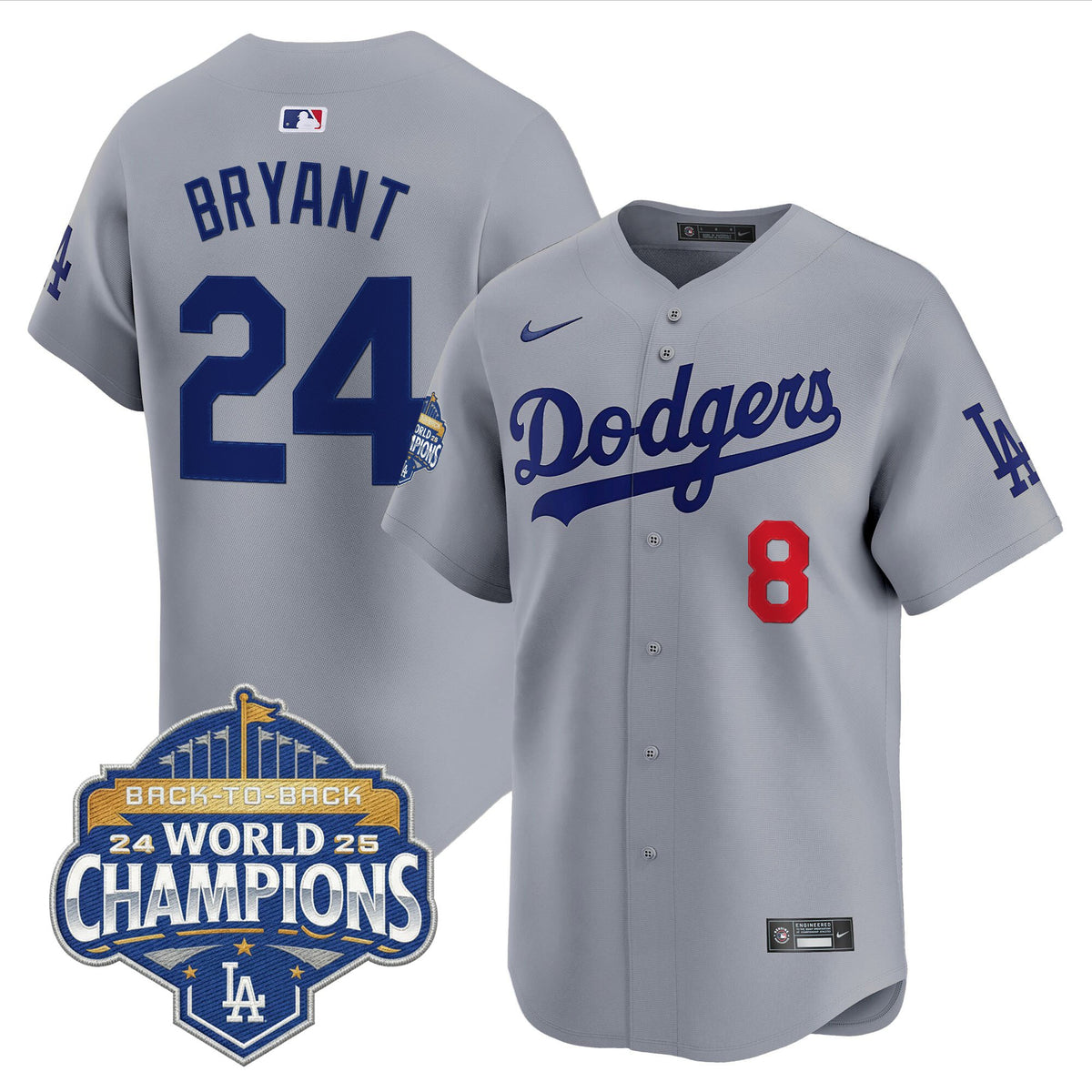 Men's Dodgers 2025 Back-To-Back Champions Vapor Premier Limited Jersey - All Stitched