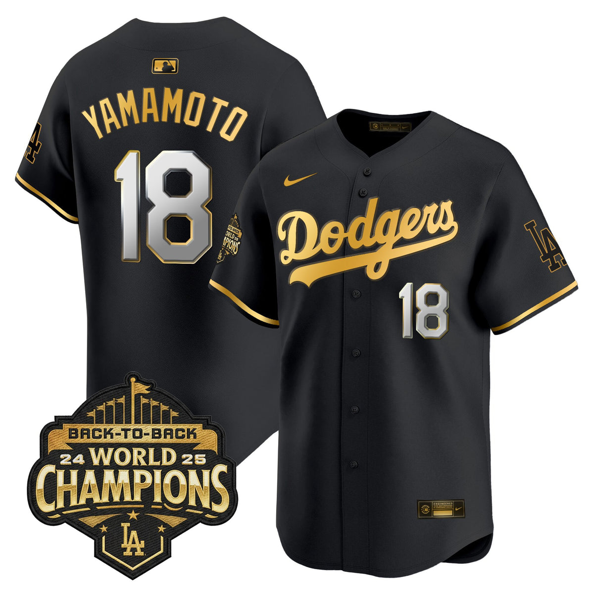 Men's Dodgers 2025 Back-To-Back Champions Vapor Premier Limited Jersey - All Stitched