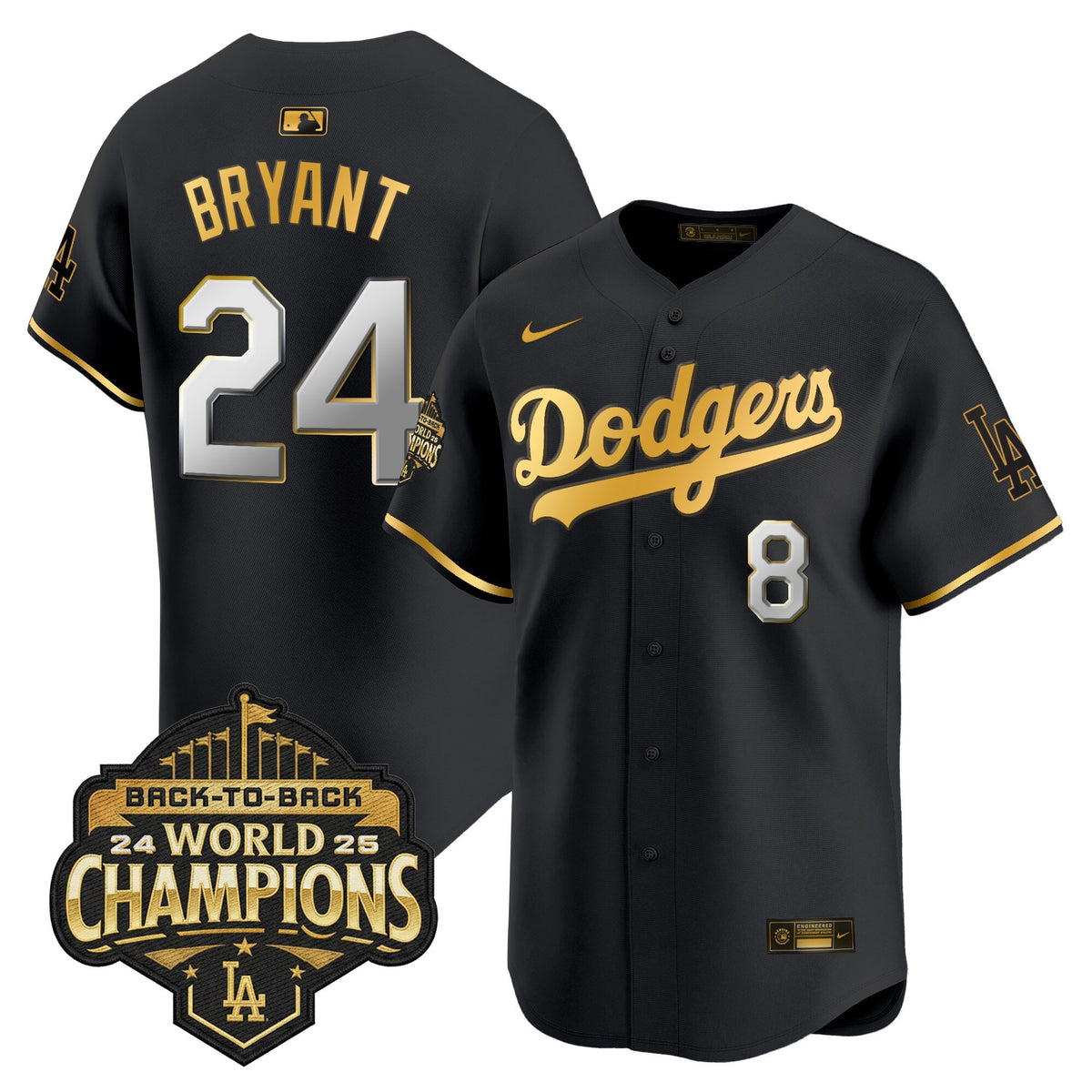 Men's Dodgers 2025 Back-To-Back Champions Vapor Premier Limited Jersey - All Stitched