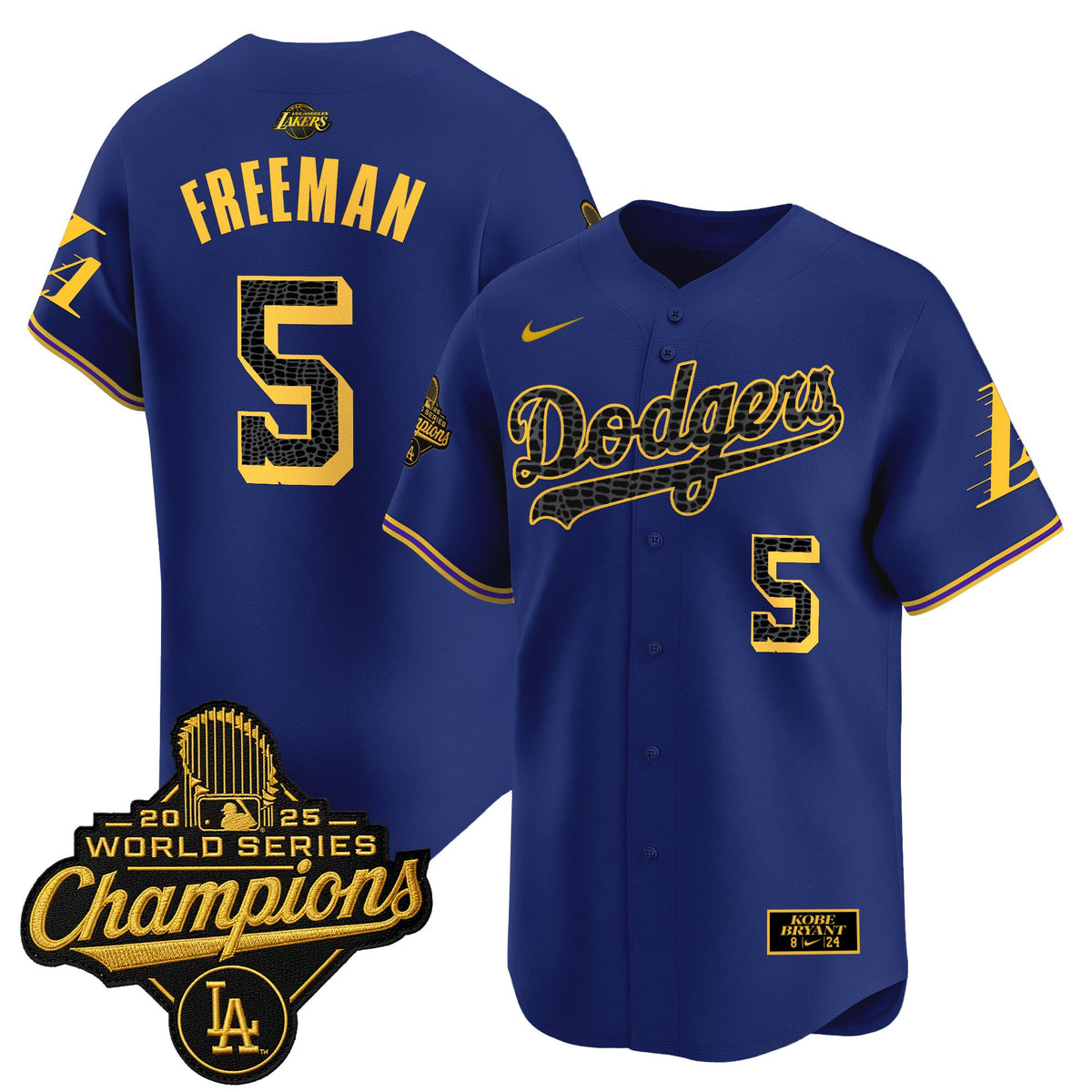Men's Dodgers 2025 World Series Champions Mamba Vapor Premier Limited Jersey - All Stitched