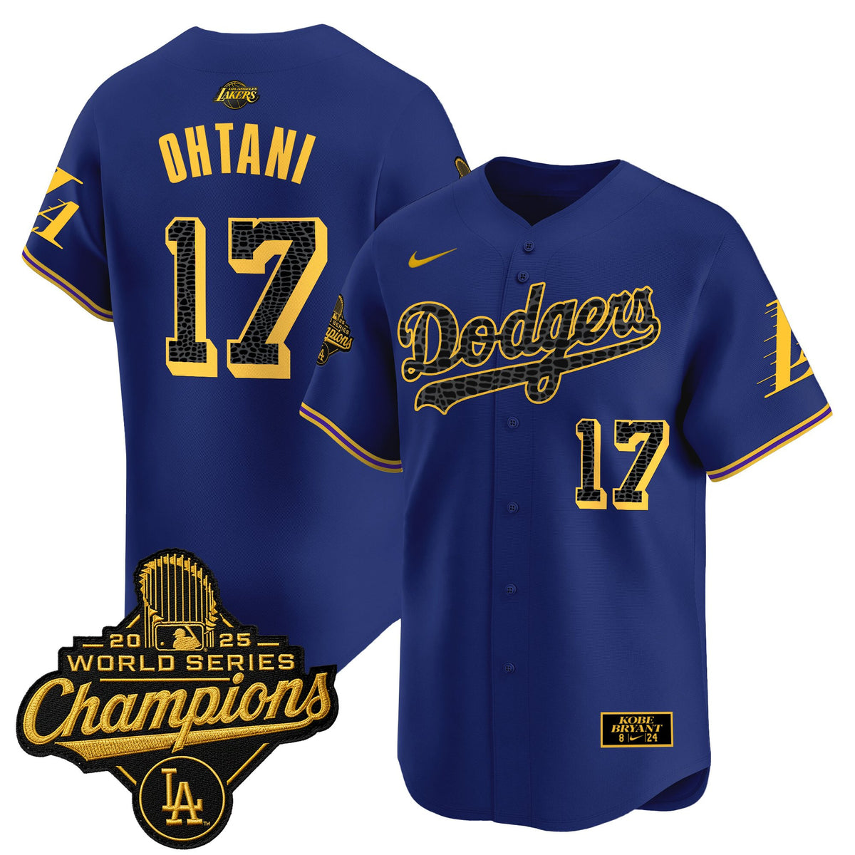 Men's Dodgers 2025 World Series Champions Mamba Vapor Premier Limited Jersey - All Stitched