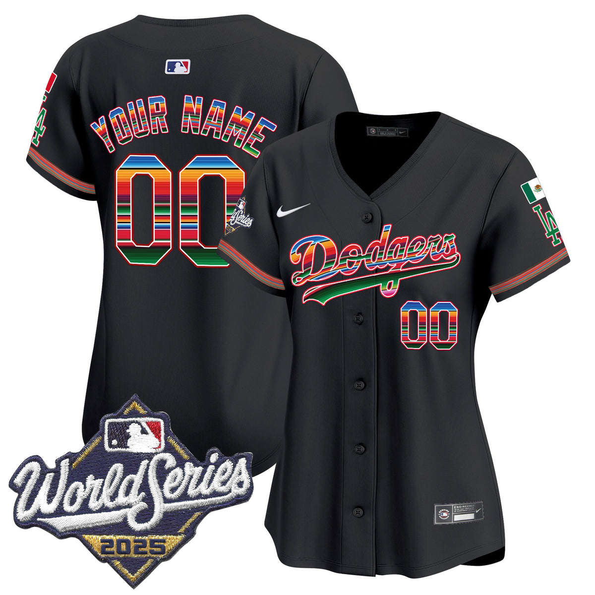 Dodgers Mexico 2025 World Series Vapor Premier Limited Custom Jersey - All Stitched
