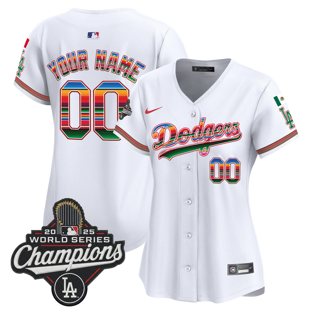 Dodgers Mexico 2025 World Series Champions Vapor Premier Limited Custom Jersey - All Stitched