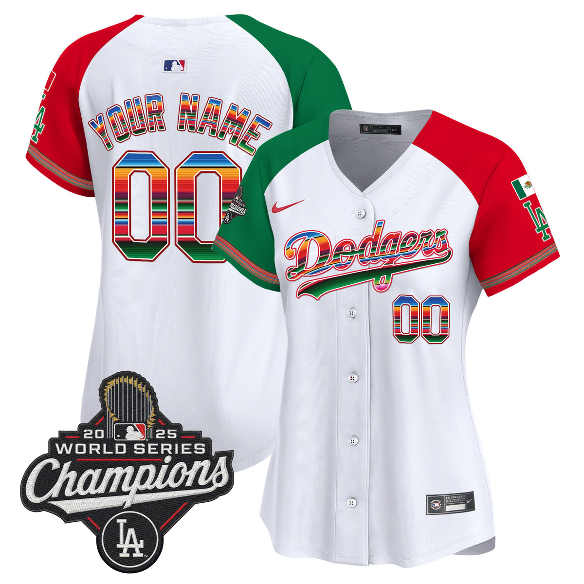 Dodgers Mexico 2025 World Series Champions Vapor Premier Limited Custom Jersey - All Stitched