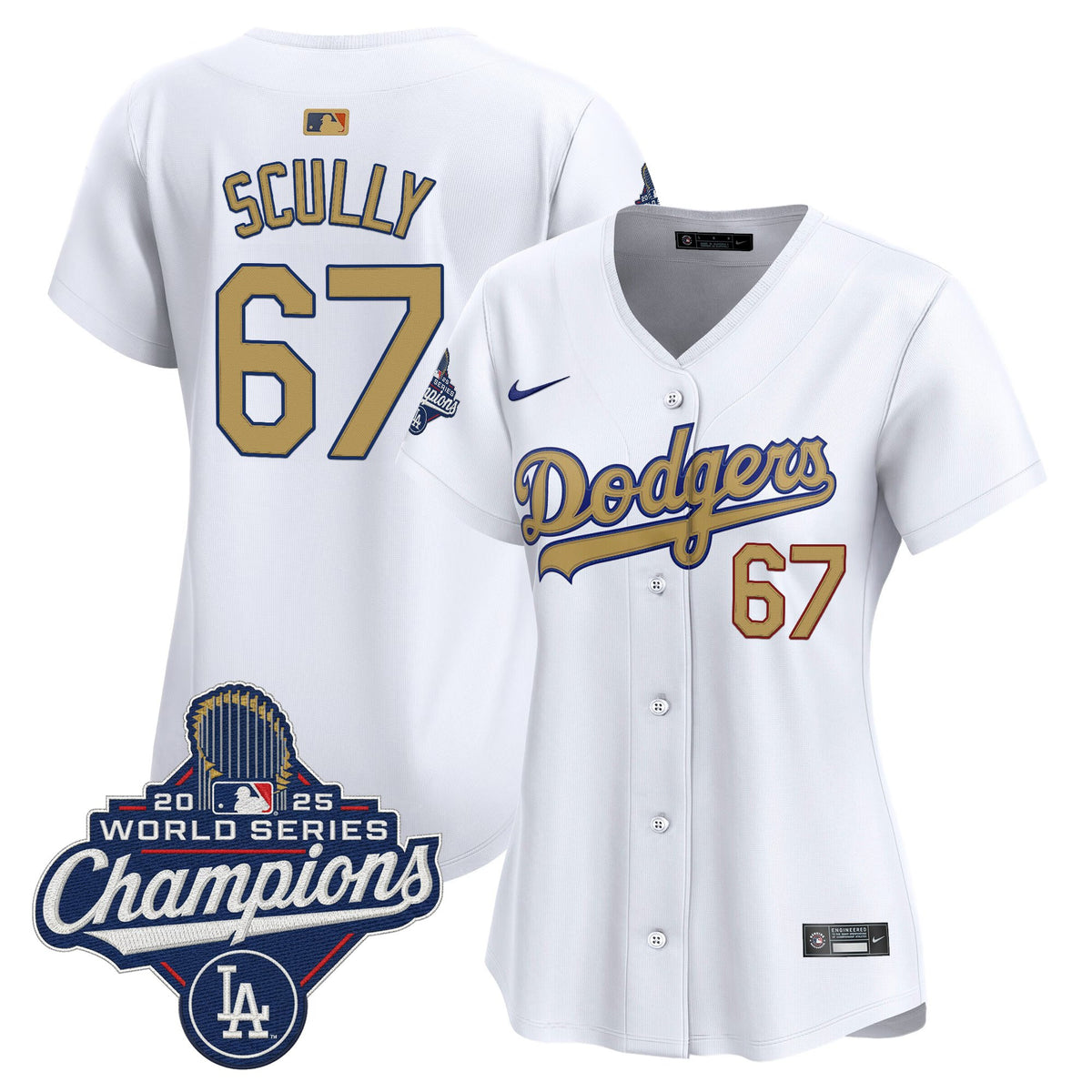 Dodgers 2025 World Series Champions Gold Vapor Premier Limited Jersey - All Stitched