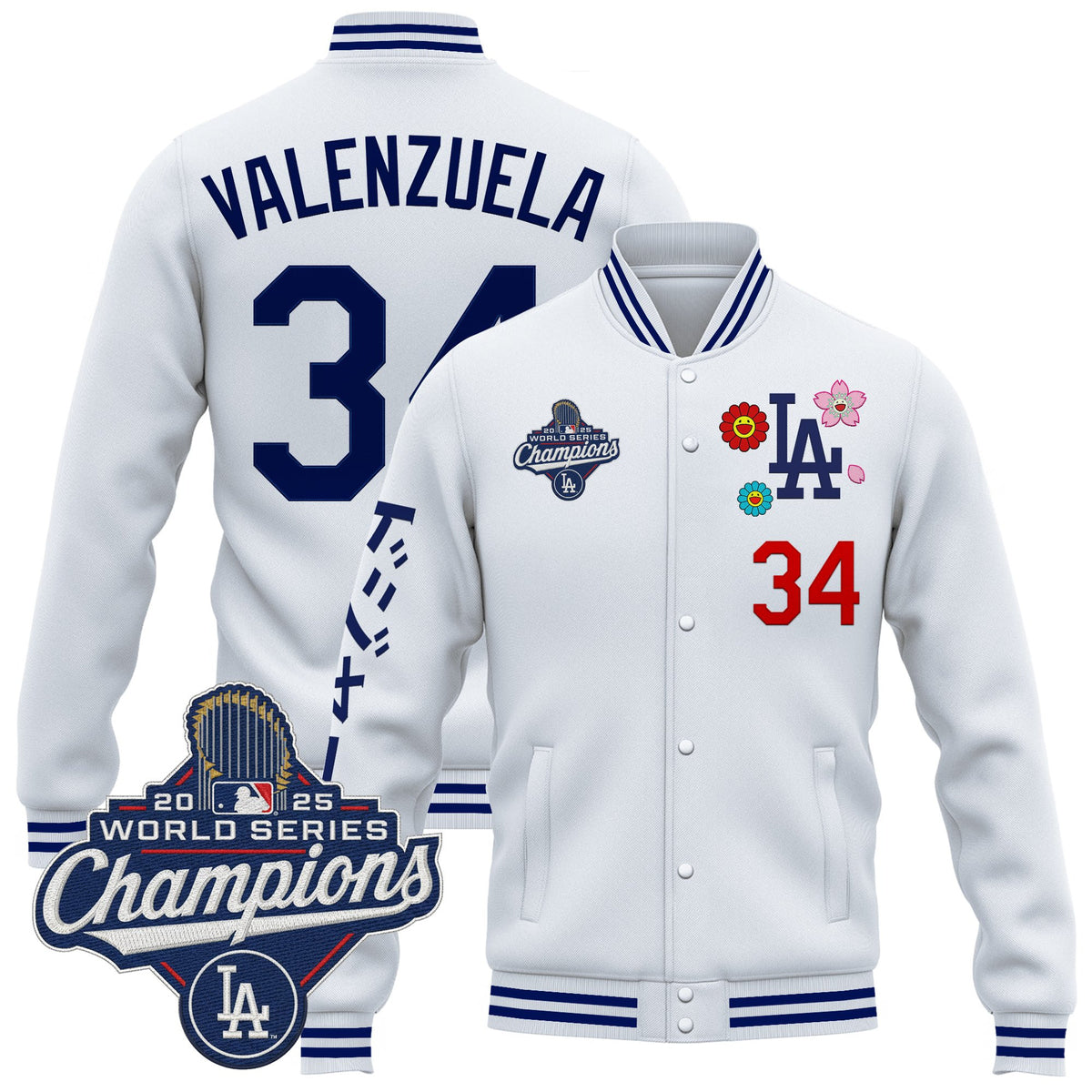 Men's Los Angeles Dodgers x Takashi Murakami Jacket - 2025 World Series Champions Patch - Printed