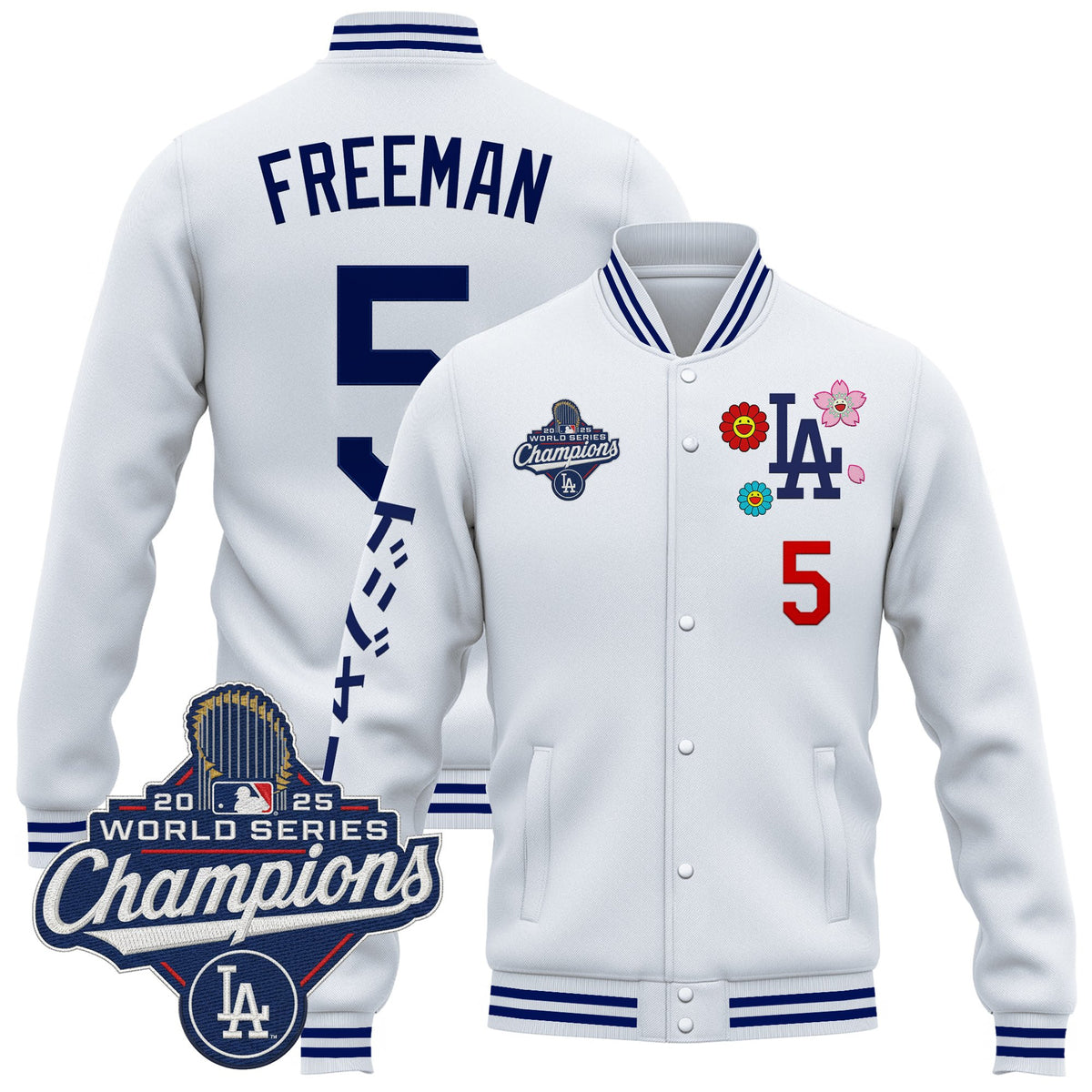 Men's Los Angeles Dodgers x Takashi Murakami Jacket - 2025 World Series Champions Patch - Printed