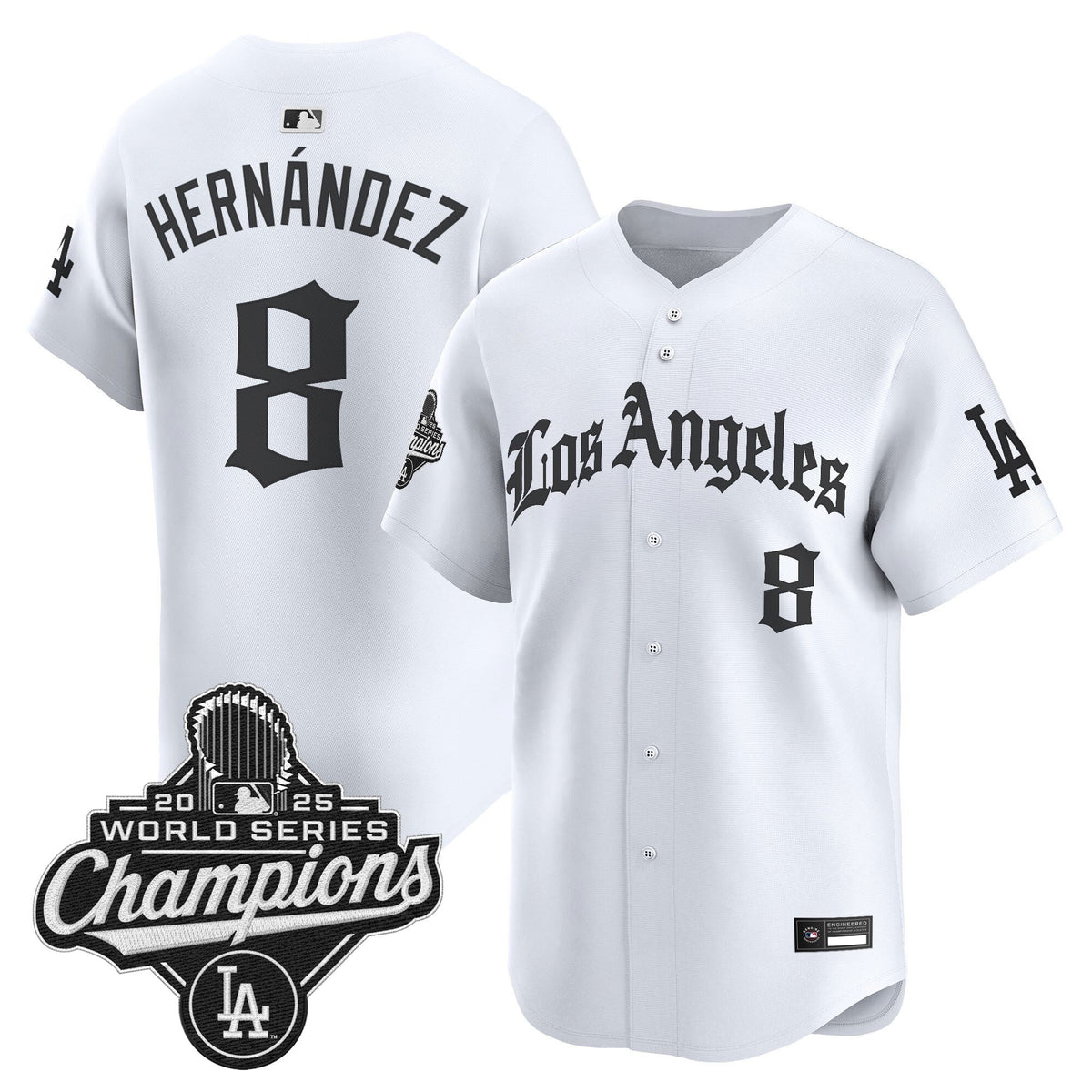 Men's Dodgers 2025 World Series Champions Vapor Premier Limited Jersey V2 - LA Gothic Edition - All Stitched