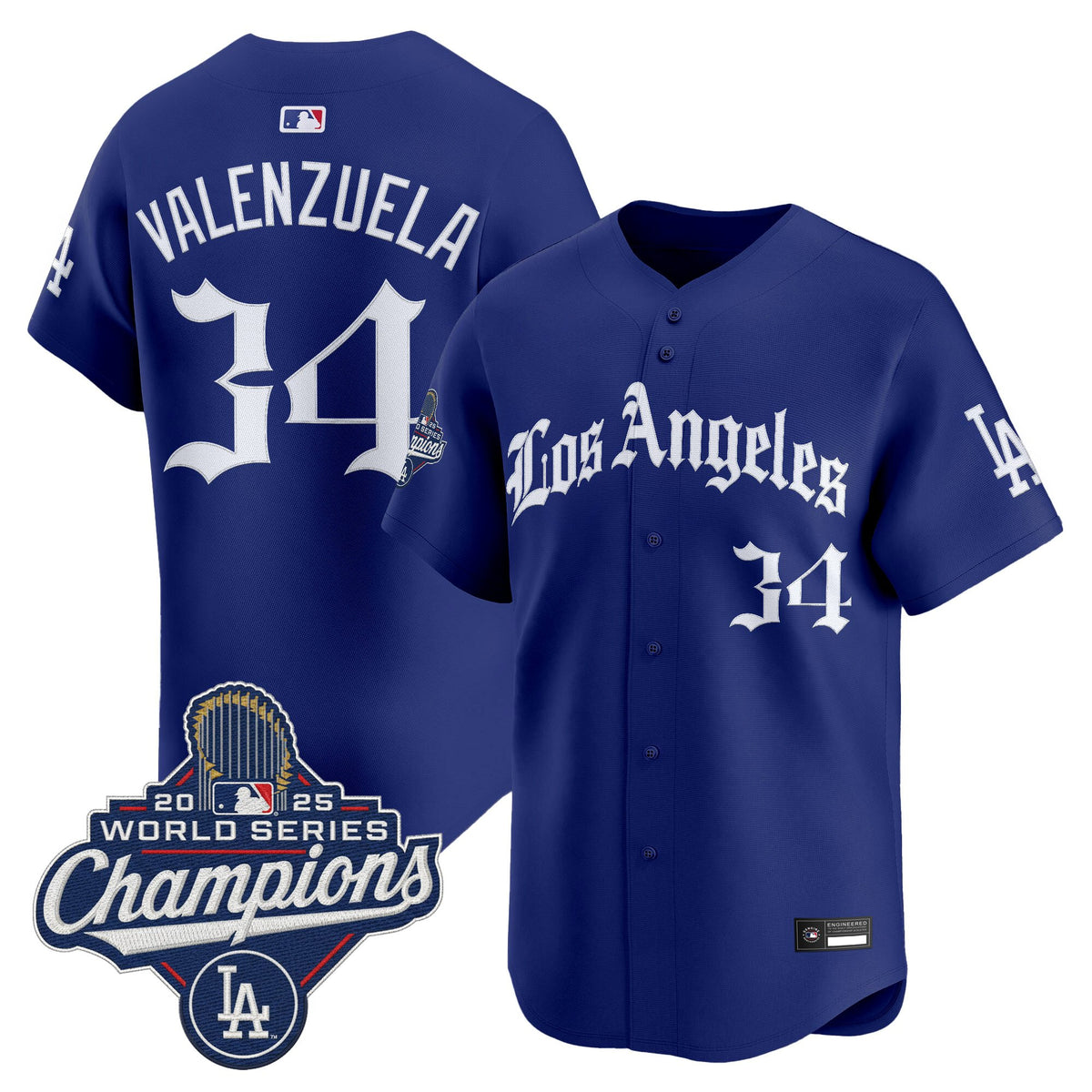 Men's Dodgers 2025 World Series Champions Vapor Premier Limited Jersey V2 - LA Gothic Edition - All Stitched