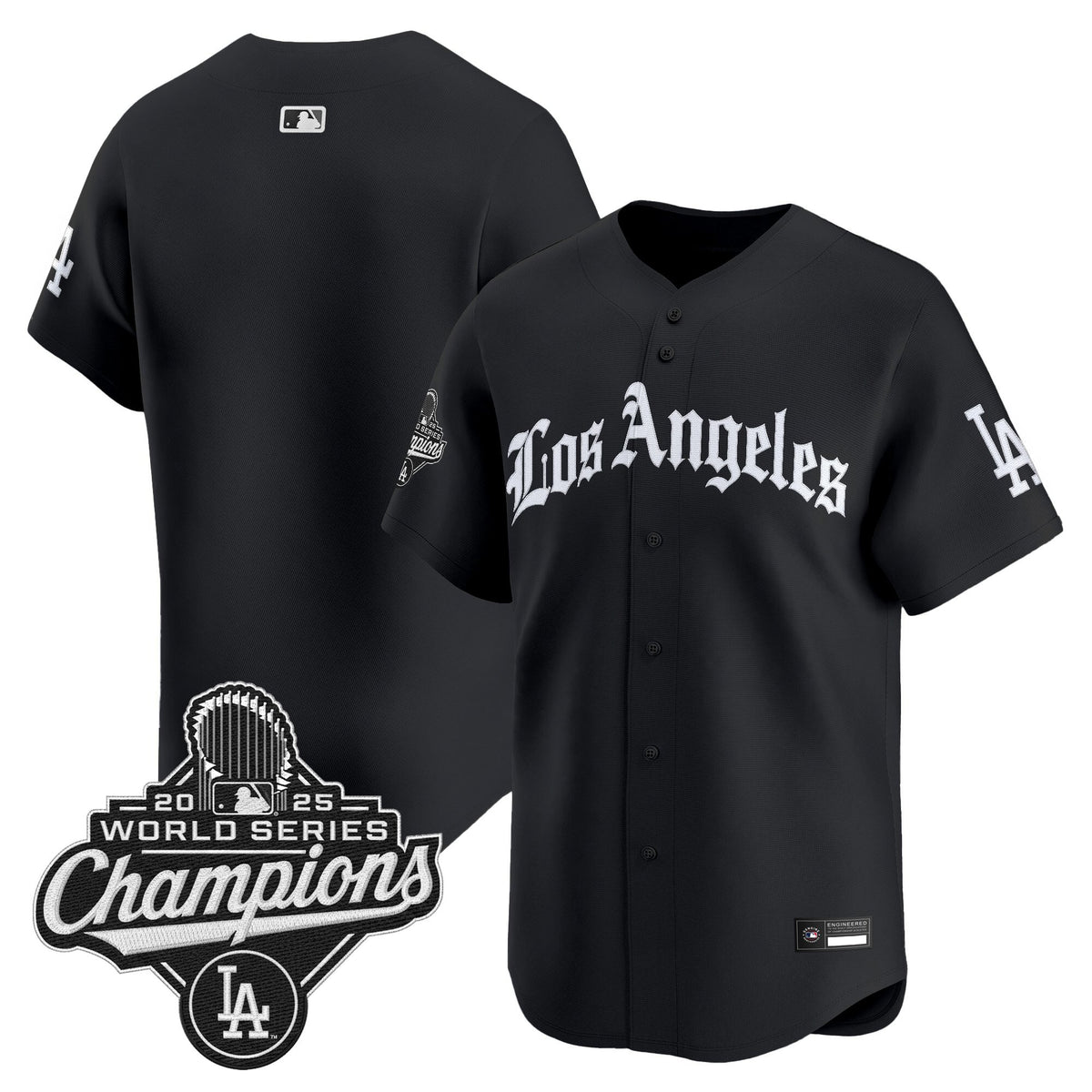 Men's Dodgers 2025 World Series Champions Vapor Premier Limited Jersey V2 - LA Gothic Edition - All Stitched