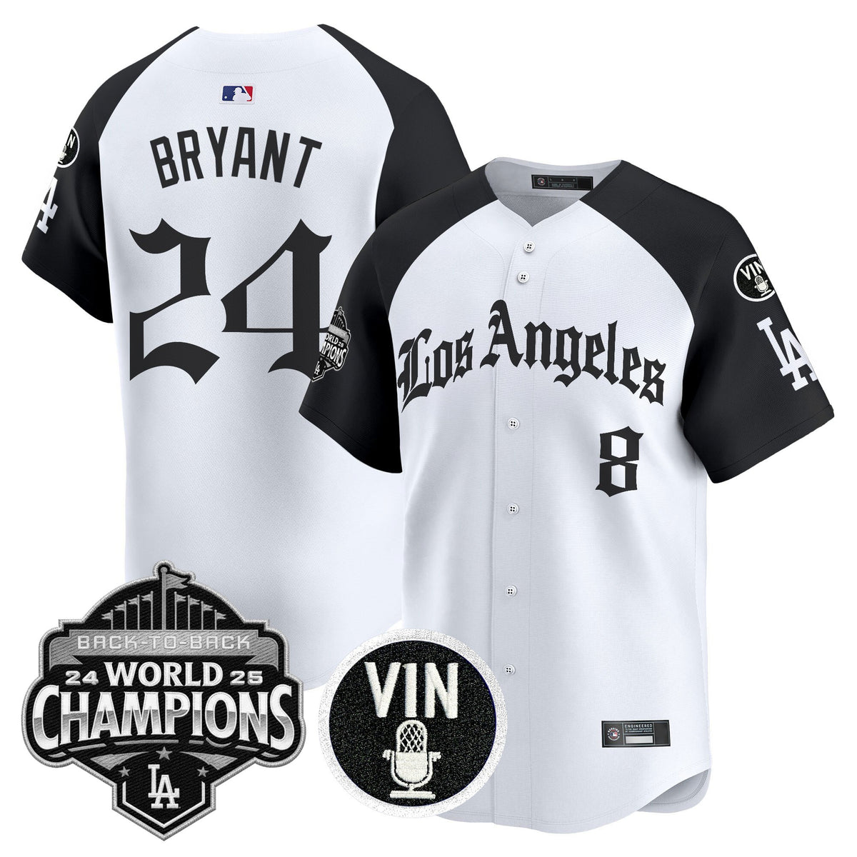 Men's Dodgers 2025 Back-To-Back Champions Vapor Premier Limited Jersey - LA Gothic Edition - All Stitched
