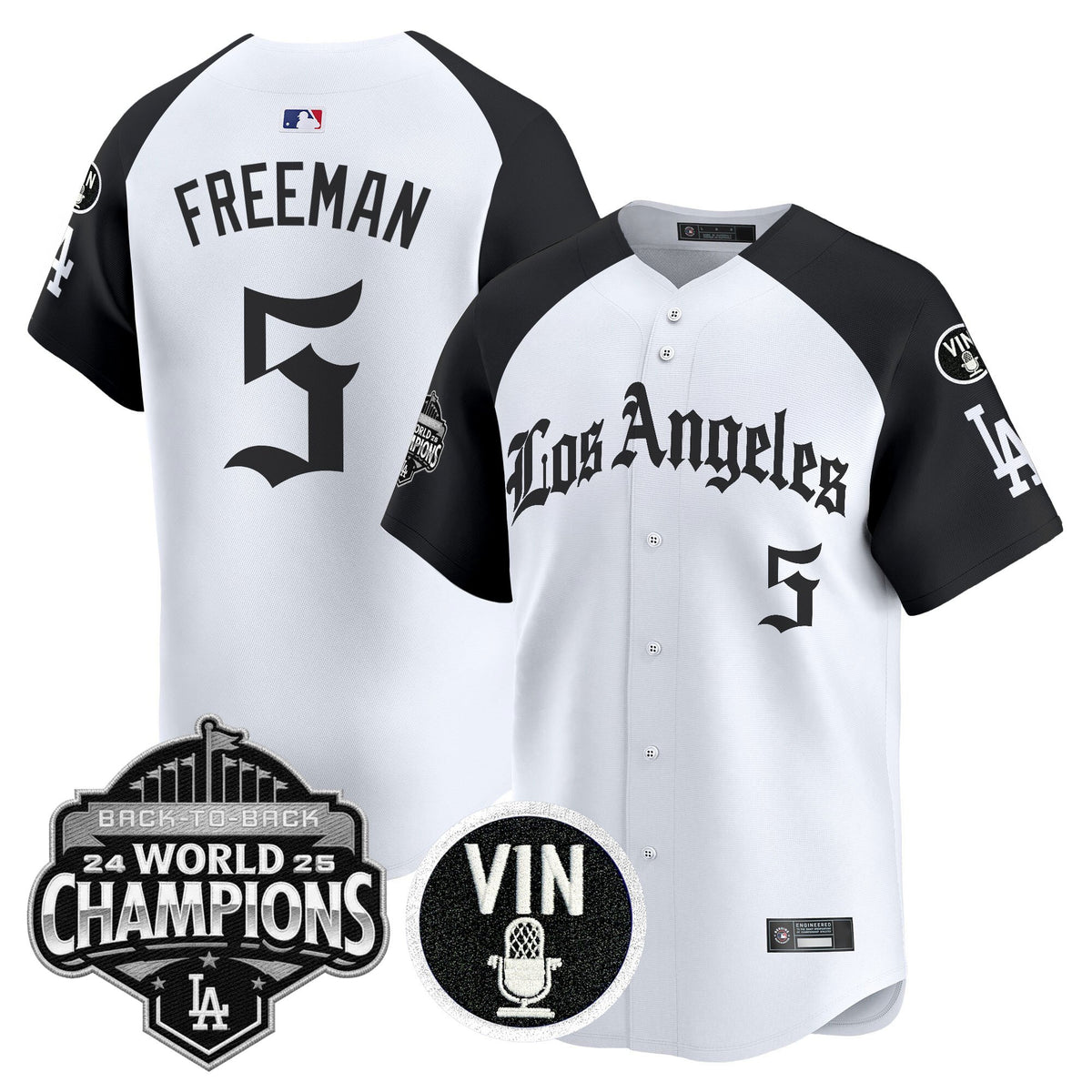Men's Dodgers 2025 Back-To-Back Champions Vapor Premier Limited Jersey - LA Gothic Edition - All Stitched