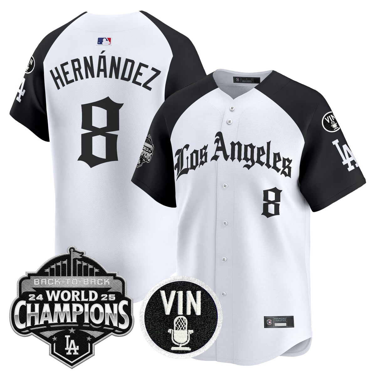 Men's Dodgers 2025 Back-To-Back Champions Vapor Premier Limited Jersey - LA Gothic Edition - All Stitched