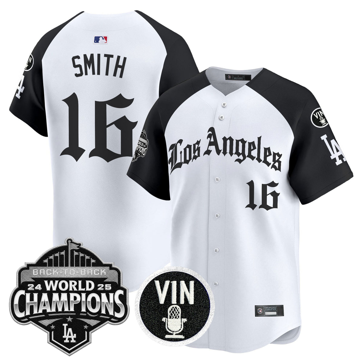 Men's Dodgers 2025 Back-To-Back Champions Vapor Premier Limited Jersey - LA Gothic Edition - All Stitched