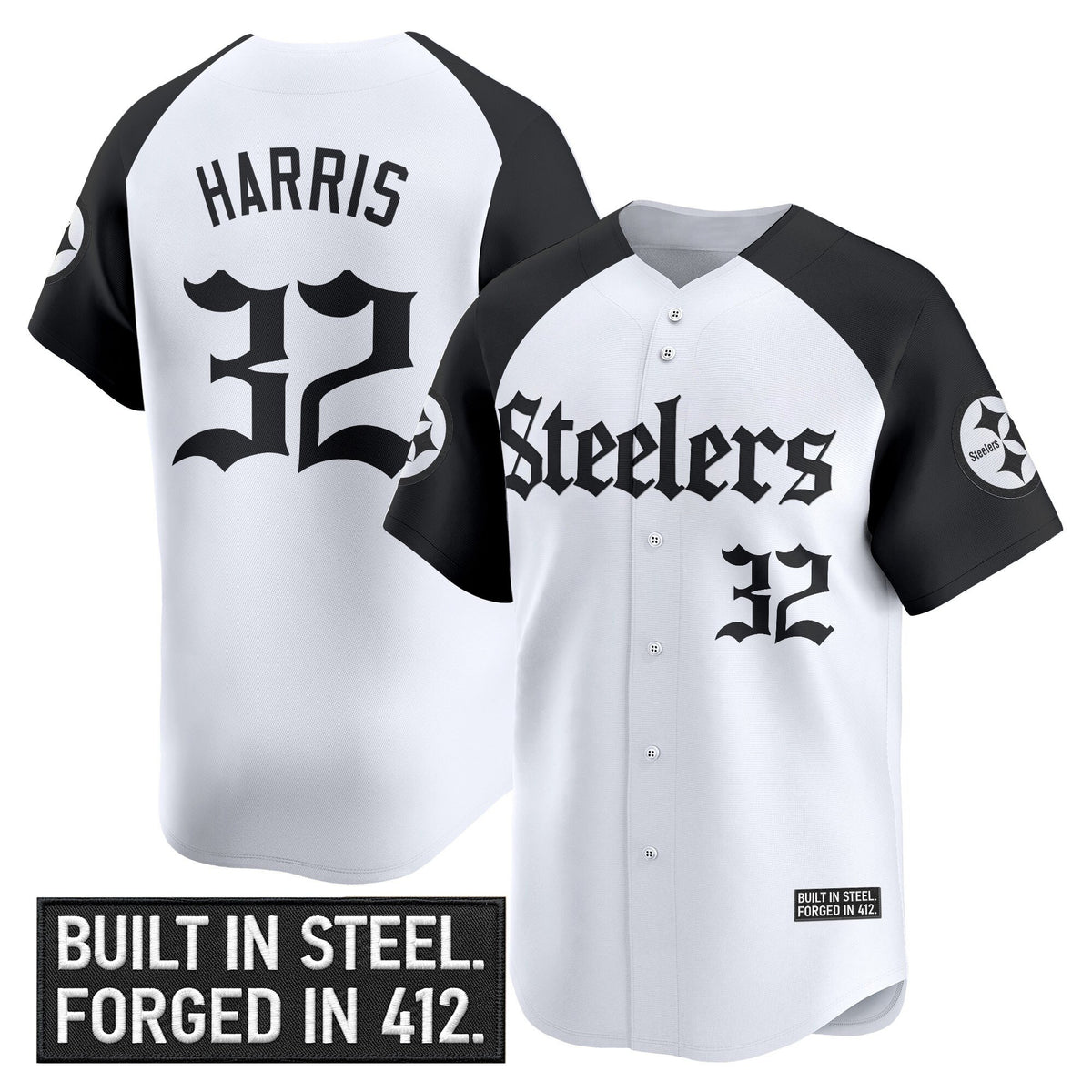 Men's Pittsburgh Steelers 'Gothic Steel City Edition' Vapor Baseball Jersey - All Stitched