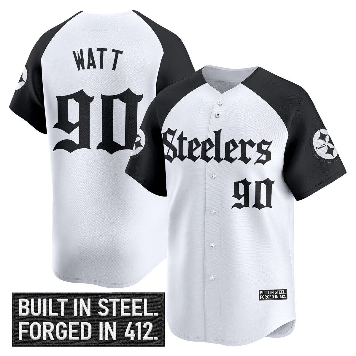 Men's Pittsburgh Steelers 'Gothic Steel City Edition' Vapor Baseball Jersey - All Stitched