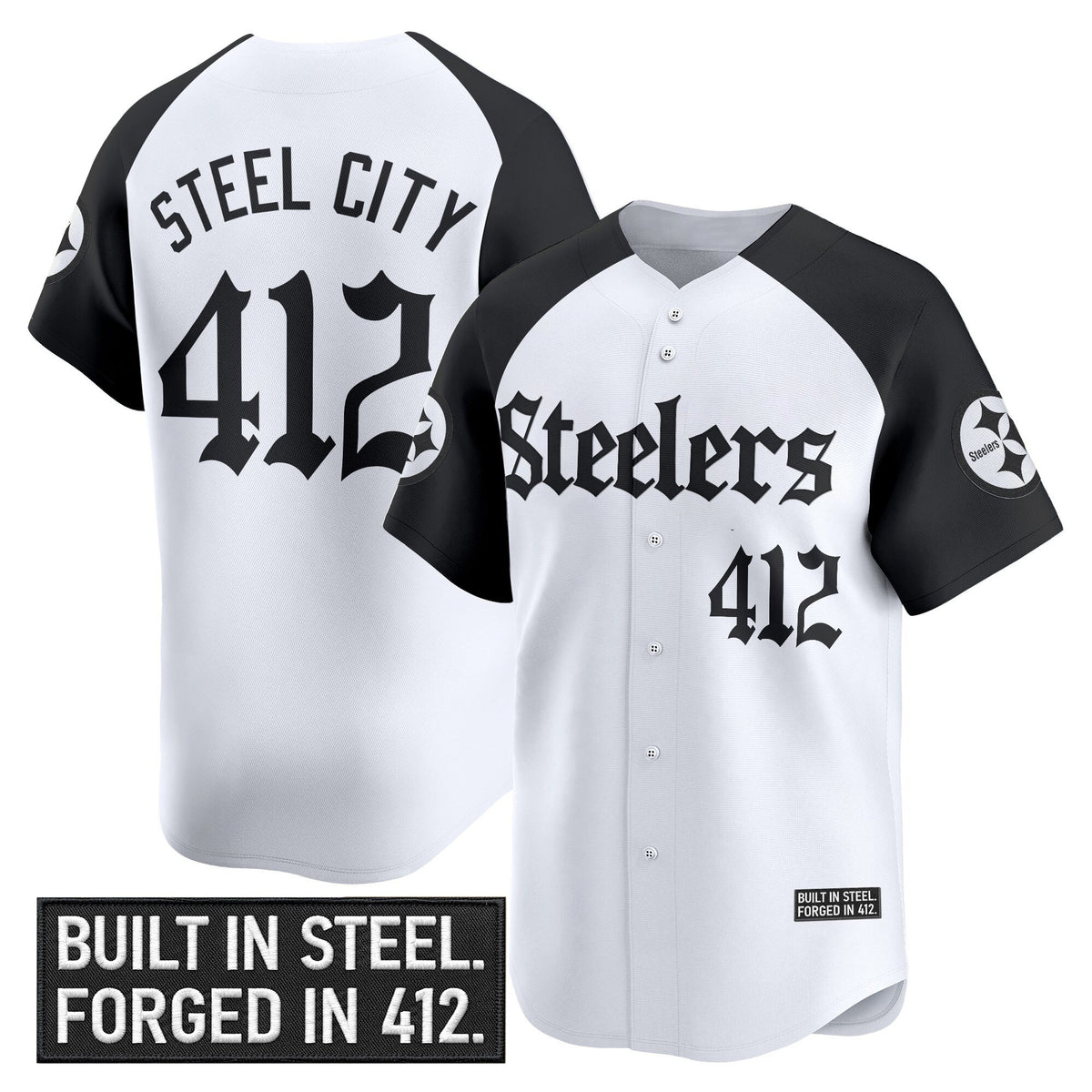 Men's Pittsburgh Steelers 'Gothic Steel City Edition' Vapor Baseball Jersey - All Stitched