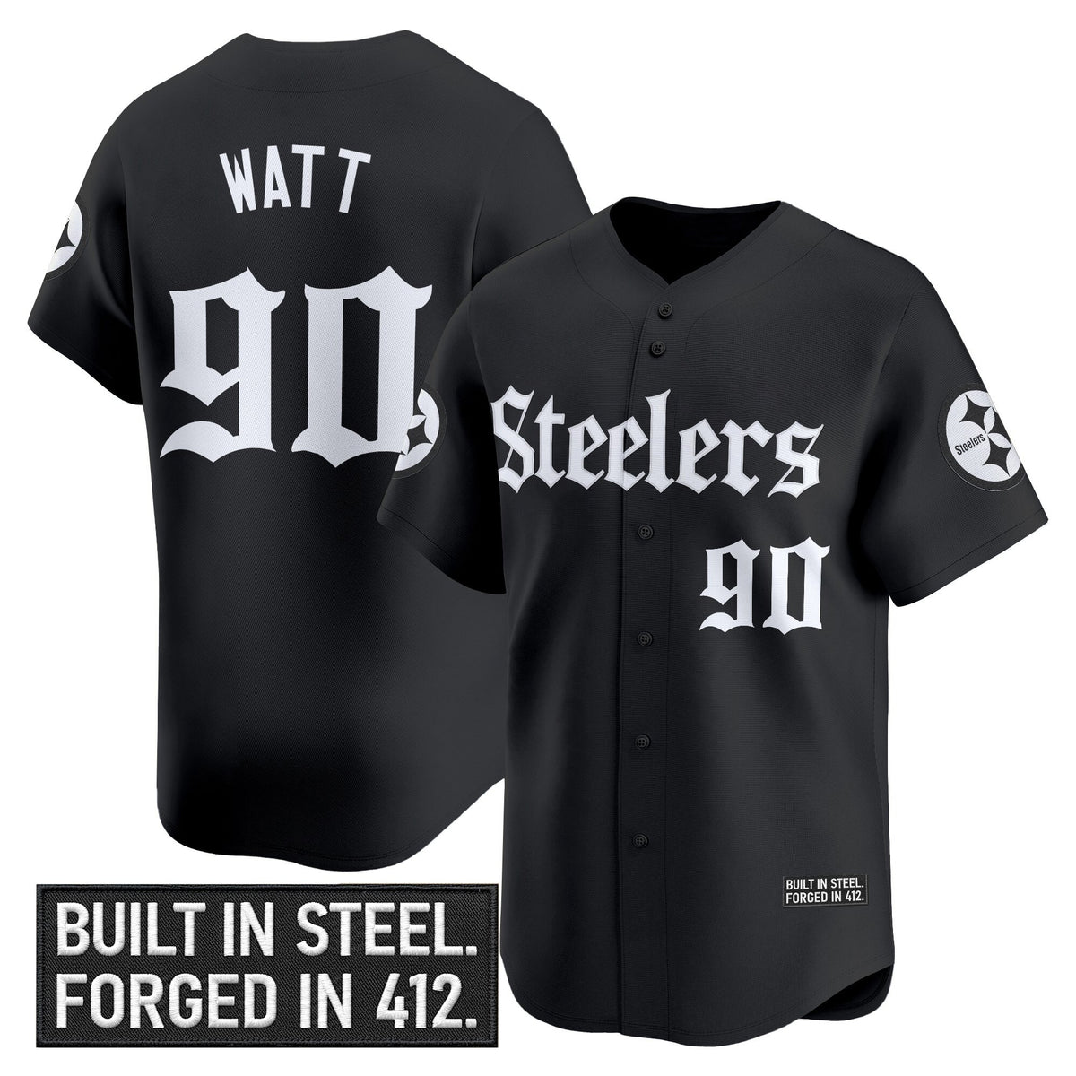 Men's Pittsburgh Steelers 'Gothic Steel City Edition' Vapor Baseball Jersey - All Stitched